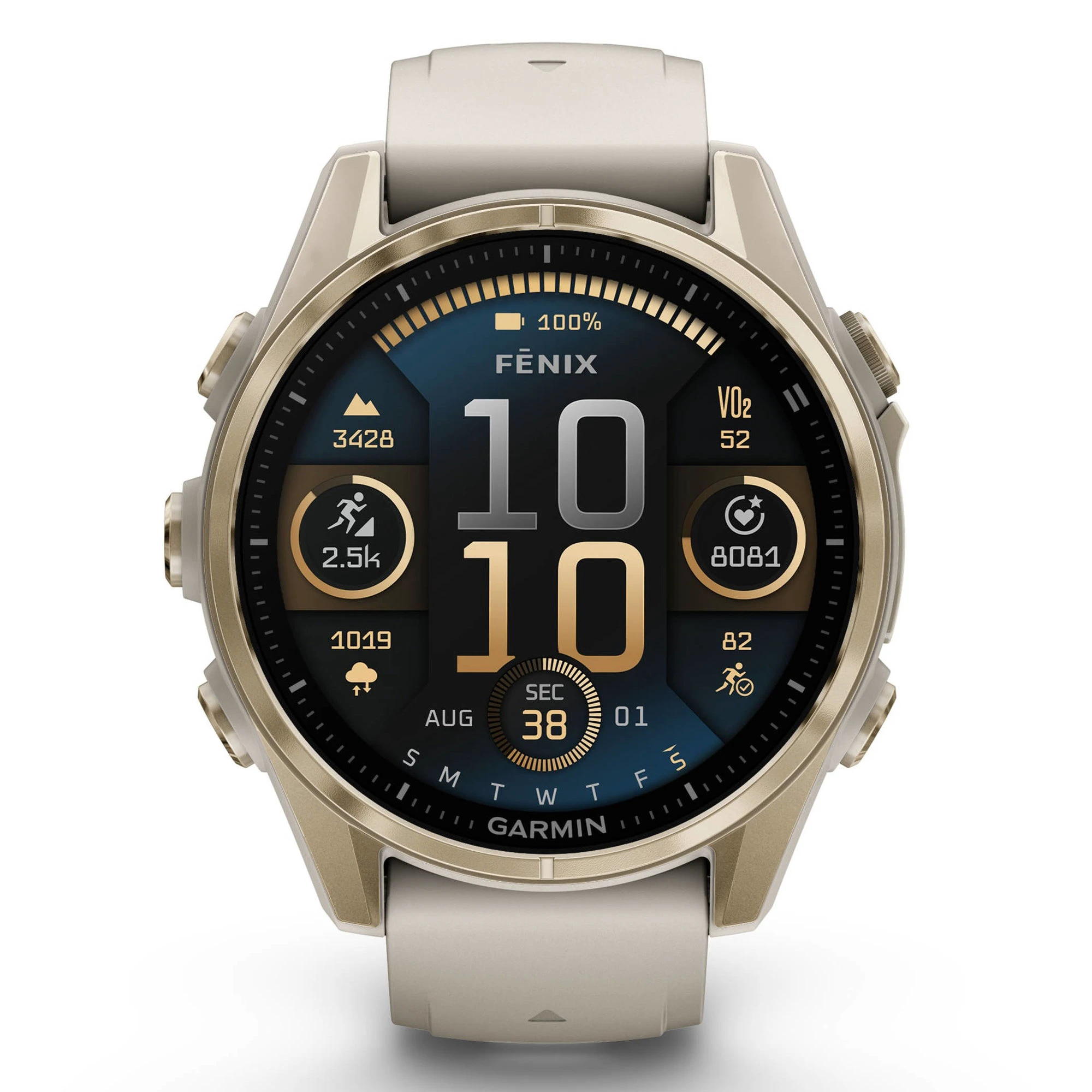 1. Garmin fenix 8 AMOLED Sapphire 43mm - smartwatch premium GPS soft gold Titanium