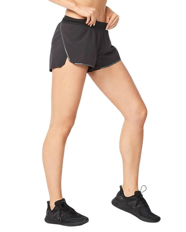 4. 2XU - Pantaloni scurti de alergare pentru femei - Light Speed 3" Short - negru reflectorizant