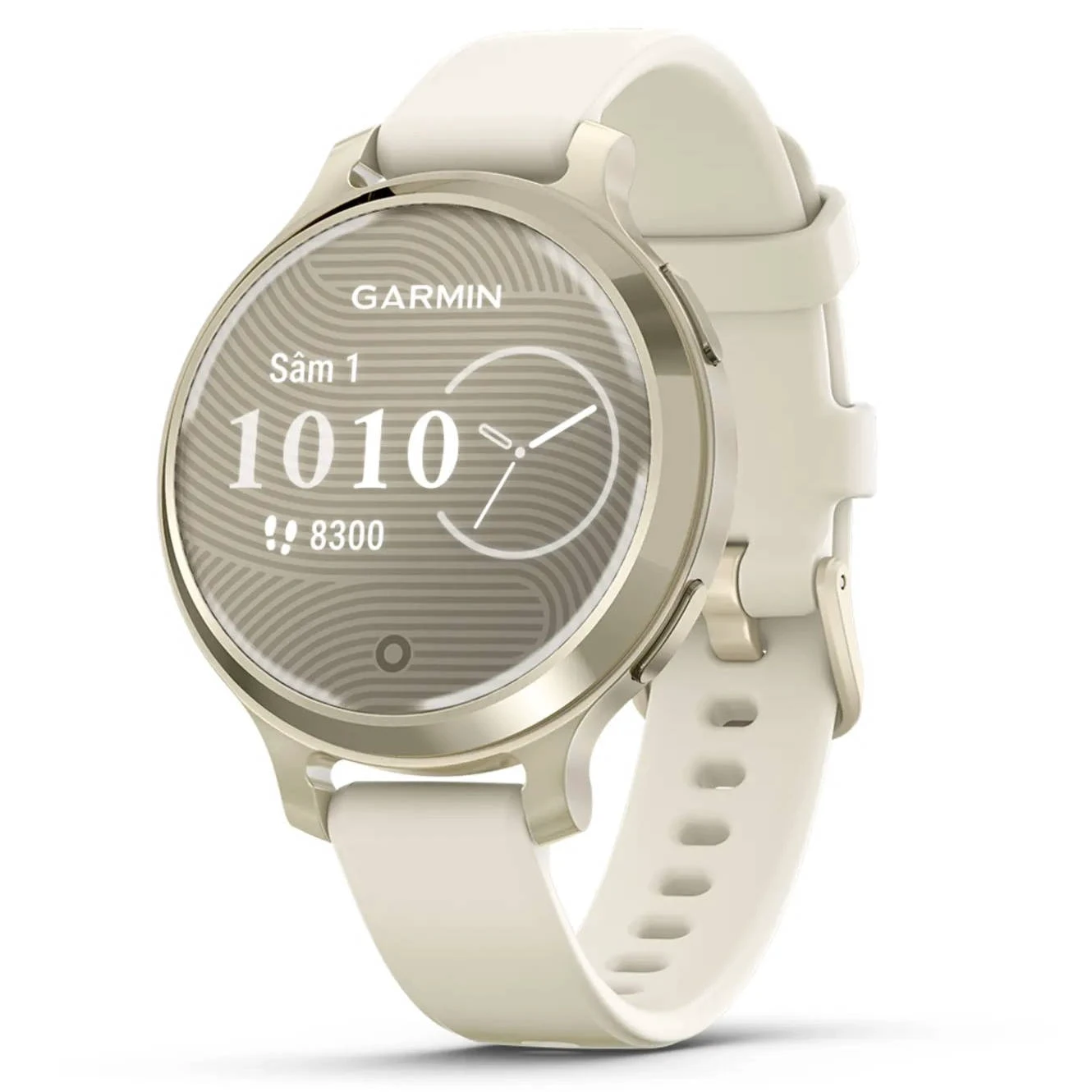 1. Garmin - Lily 2 Active - Lunar Gold, curea de silicon Bone