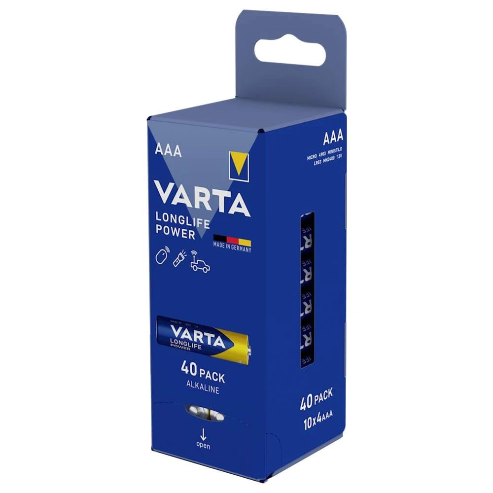 1. Varta - Set baterii AAA - Longlife Power - 40 buc
