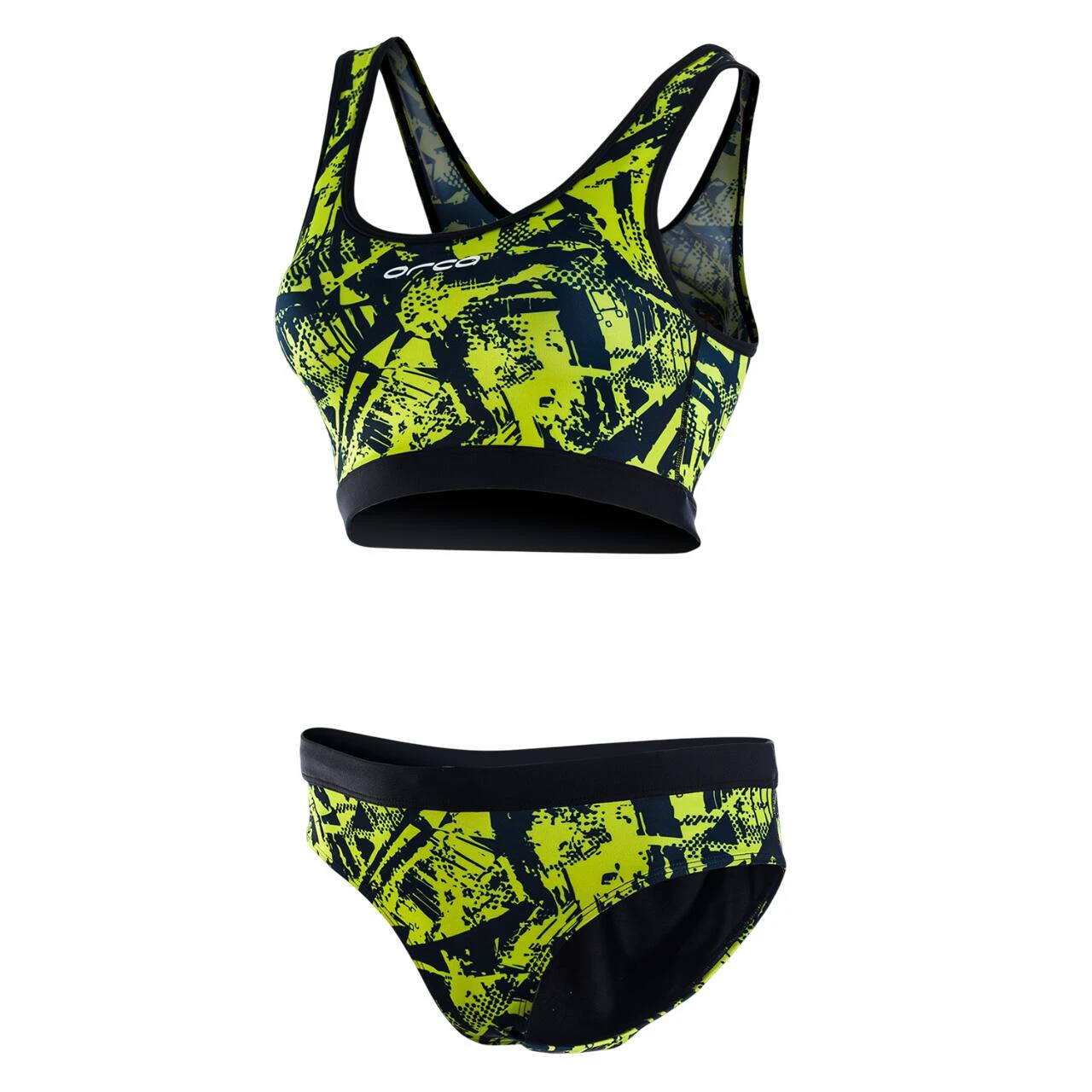 1. Orca - Costum de baie doua piese pentru Femei Bra & Bikini - print albastru royal verde lime