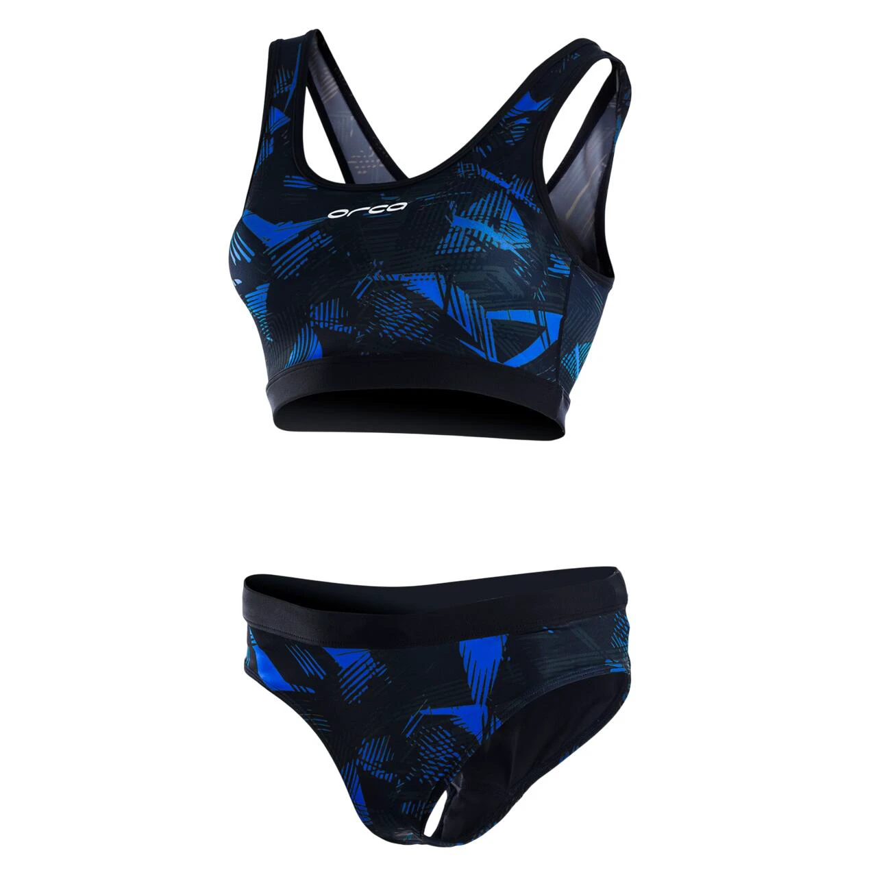 1. Orca - Costum de baie doua piese pentru Femei Bra & Bikini - print albastru negru