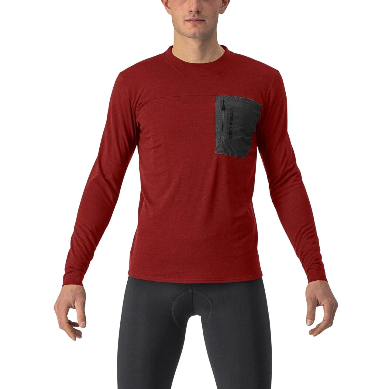 1. Castelli - tricou maneca lunga 15-20 gr C - Unlimited Merino LS - rosu