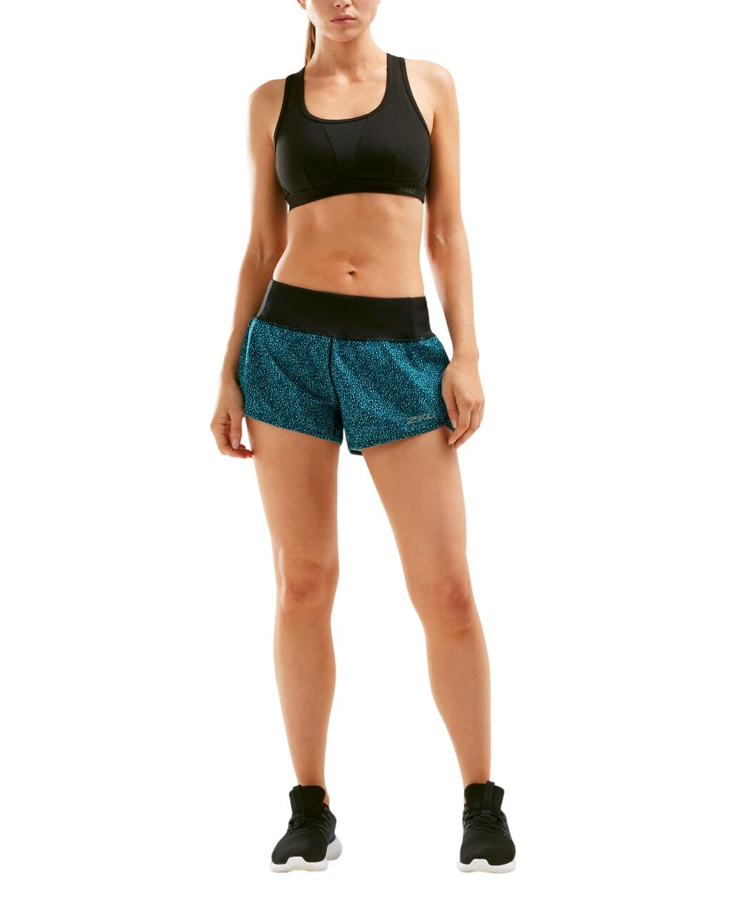 1. 2XU - Short alergare XVENT Free Short 3" W - Rain Spot- Ocean Teal