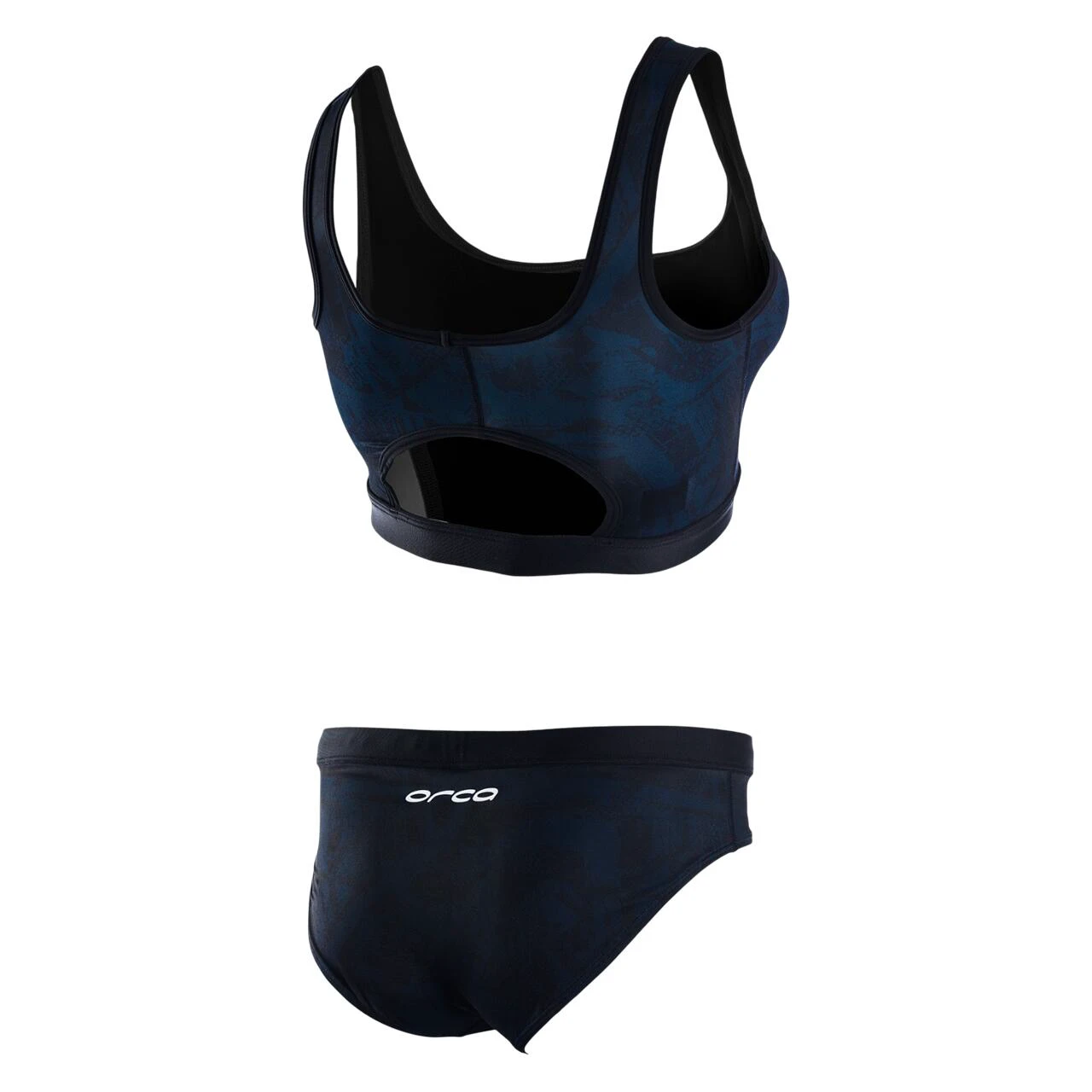 2. Orca - Costum de baie doua piese pentru Femei Bra & Bikini - print albastru inchis