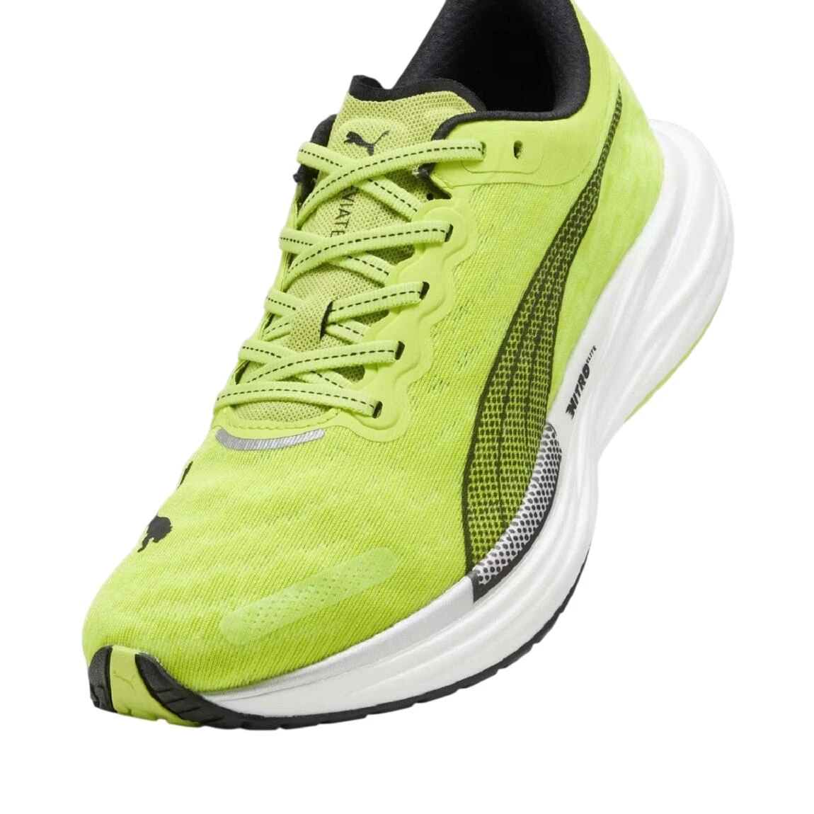 4. Puma - pantofi alergare pentru barbati Deviate Nitro 2 - verde fluo Lime Pow negru alb
