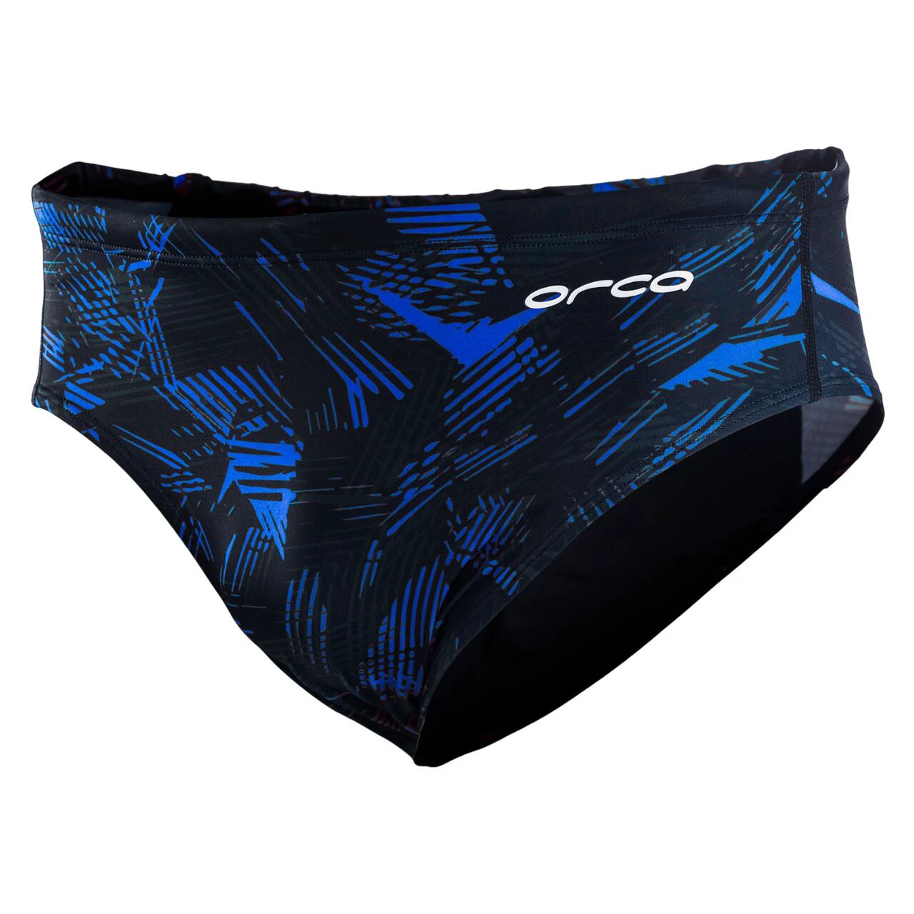 1. Orca - Slip inot pentru barbati Brief swimsuit - print negru albastru