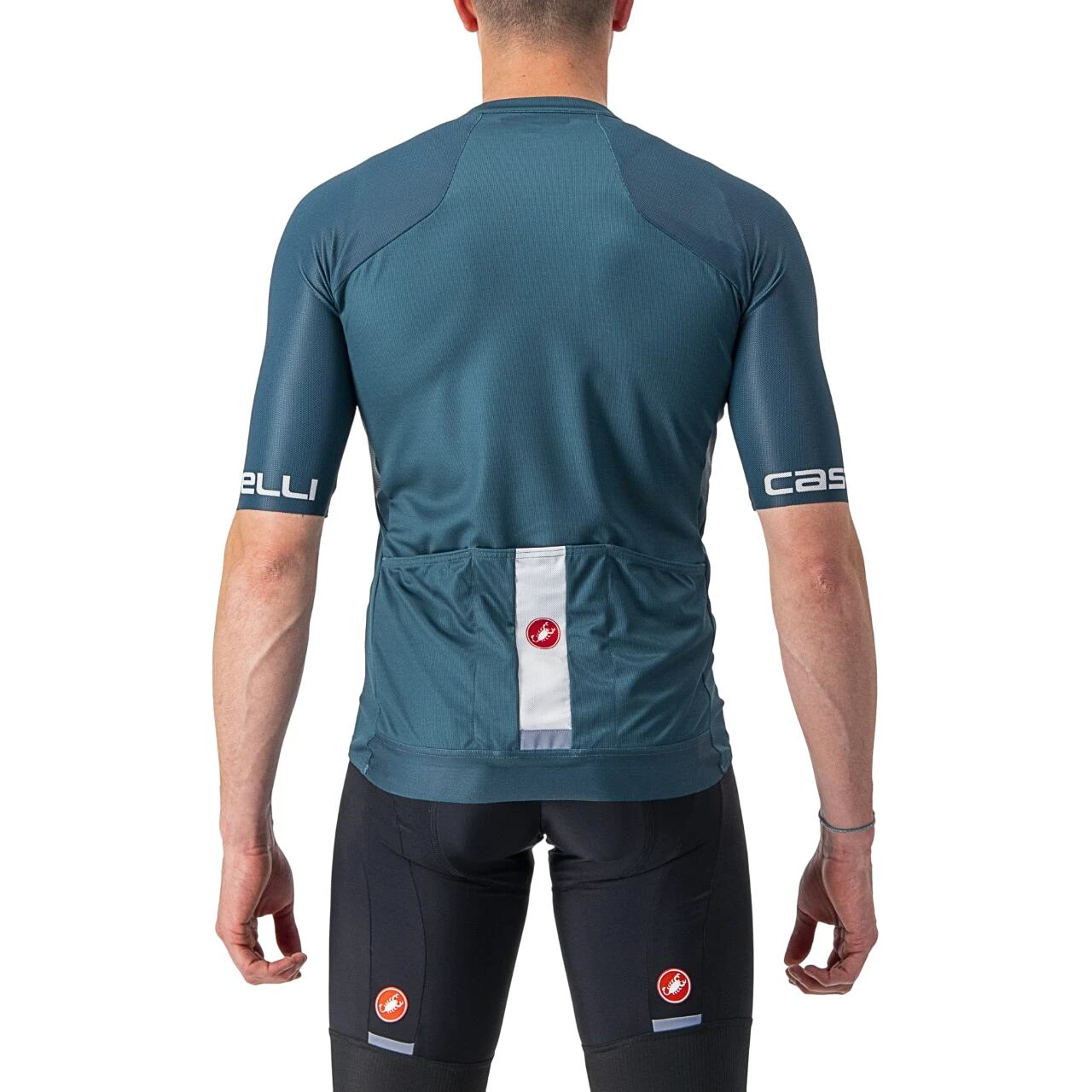 2. Castelli - tricou ciclism barbati cu maneca scurta Entrata VI jersey - albastru turcoaz inchis