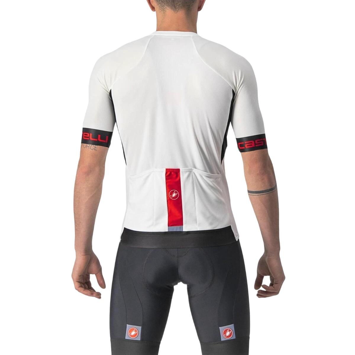 2. Castelli - tricou ciclism barbati cu maneca scurta Entrata VI jersey - alb negru rosu