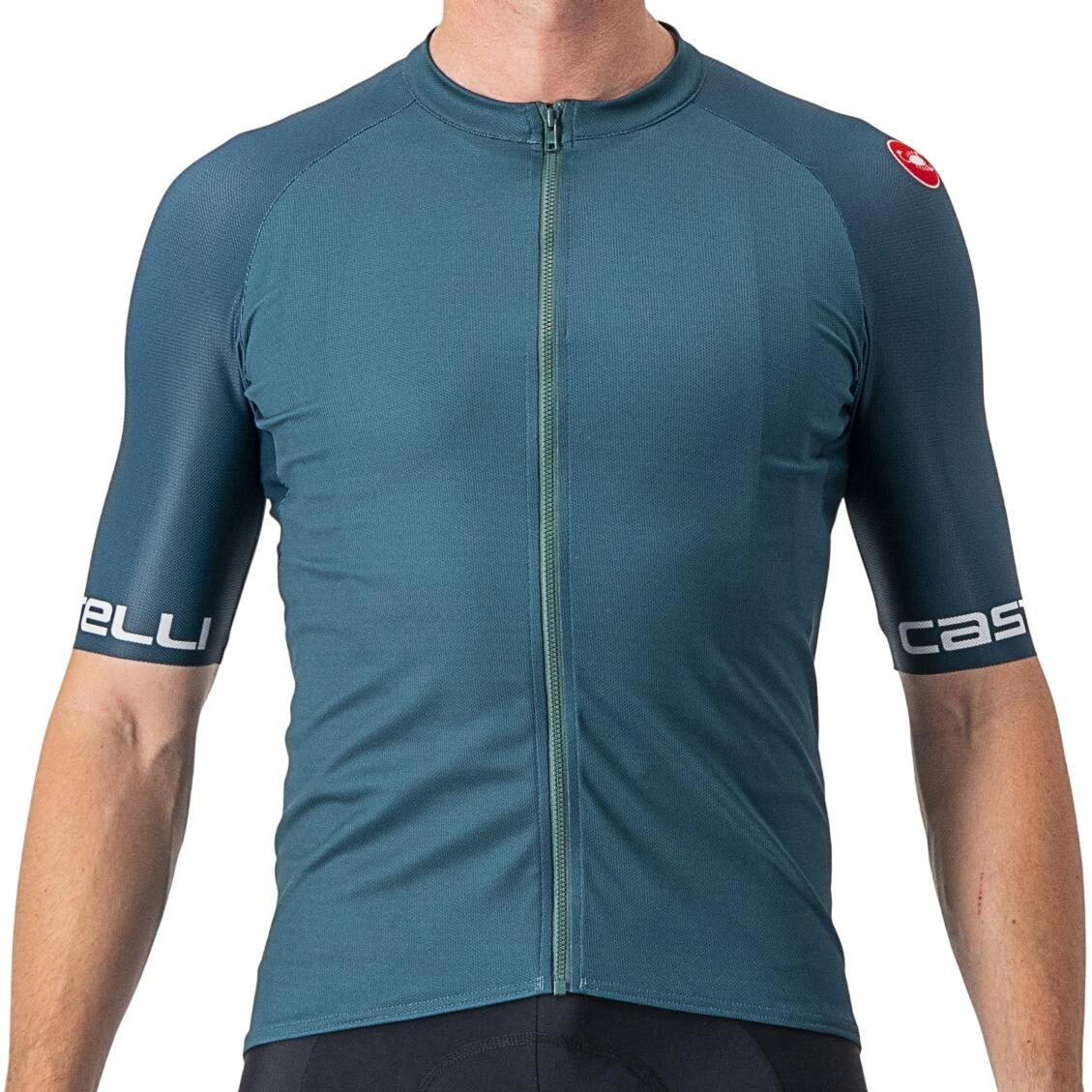 3. Castelli - tricou ciclism barbati cu maneca scurta Entrata VI jersey - albastru turcoaz inchis