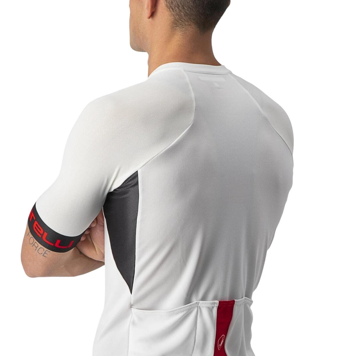 3. Castelli - tricou ciclism barbati cu maneca scurta Entrata VI jersey - alb negru rosu