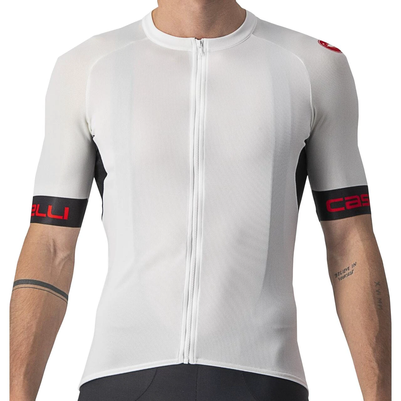 5. Castelli - tricou ciclism barbati cu maneca scurta Entrata VI jersey - alb negru rosu