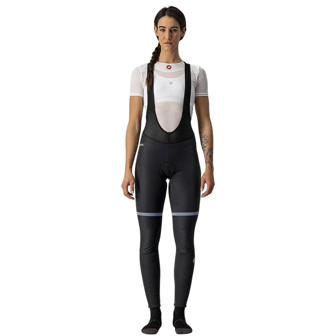 1. Castelli - pantaloni lungi ciclism cu bretele femei vreme rece si vant Polare 3 Bibtights - negru