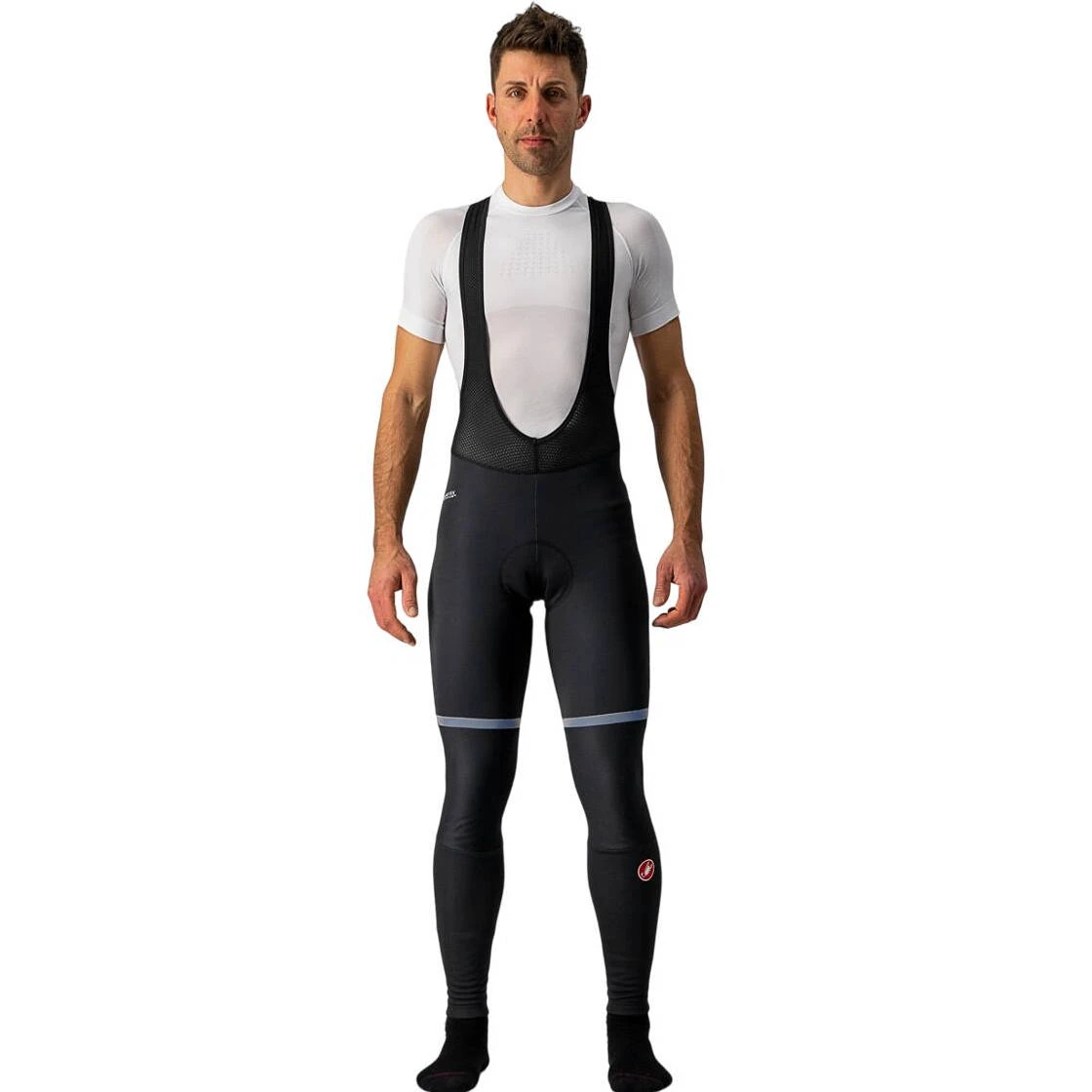 1. Castelli - Pantaloni lungi ciclism cu bretele pentru iarna si vreme rece - Polare 3 - negru