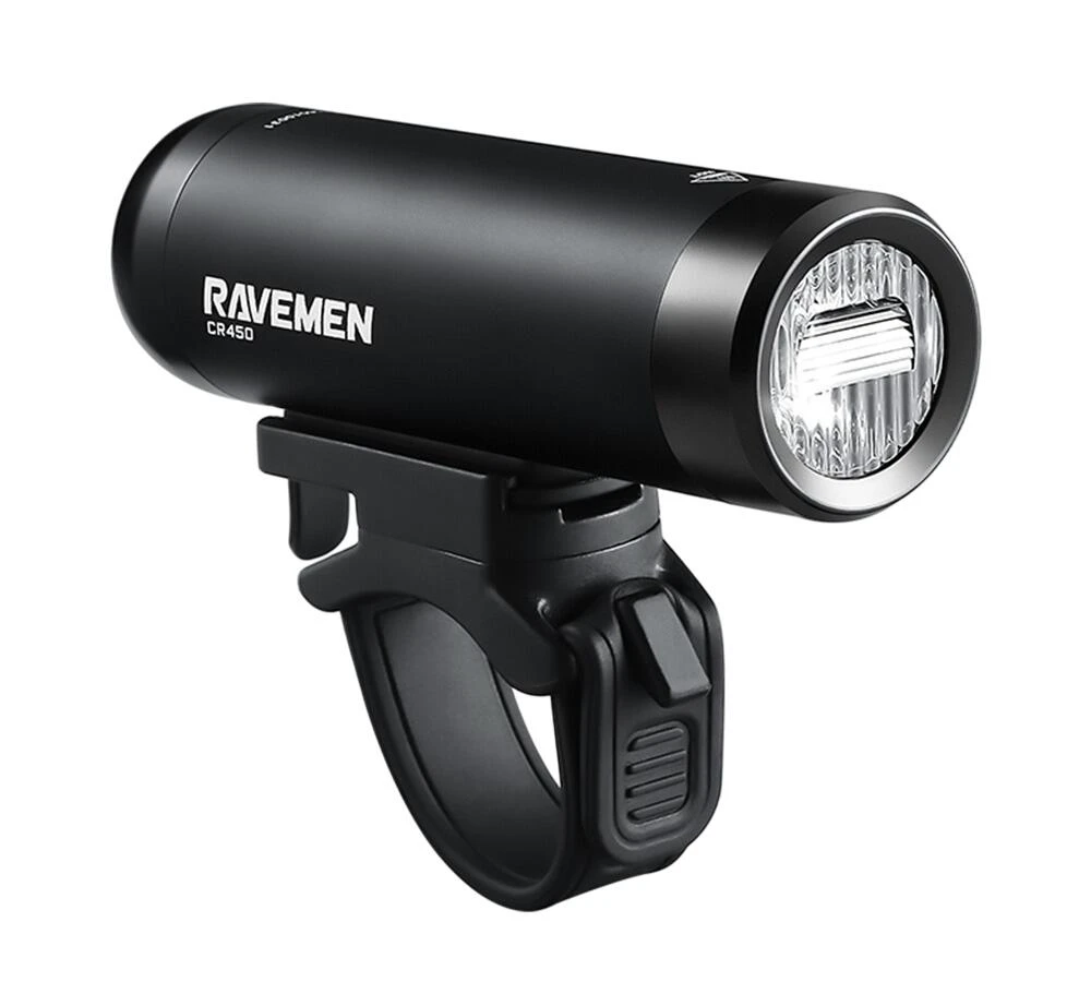 1. Far RAVEMEN CR450 USB 450 lumeni - negru - lentila antiorbire