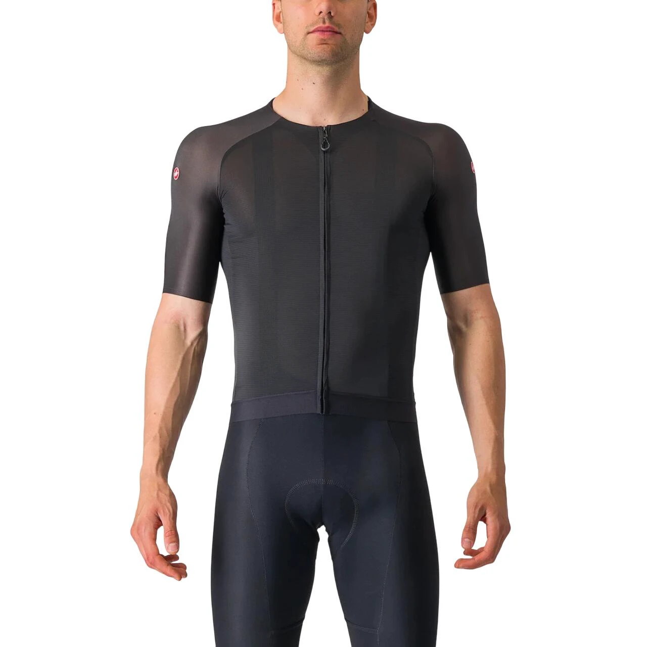 1. Castelli - tricou ciclism cu maneca scurta pentru barbati Aero Race 7.0 - negru