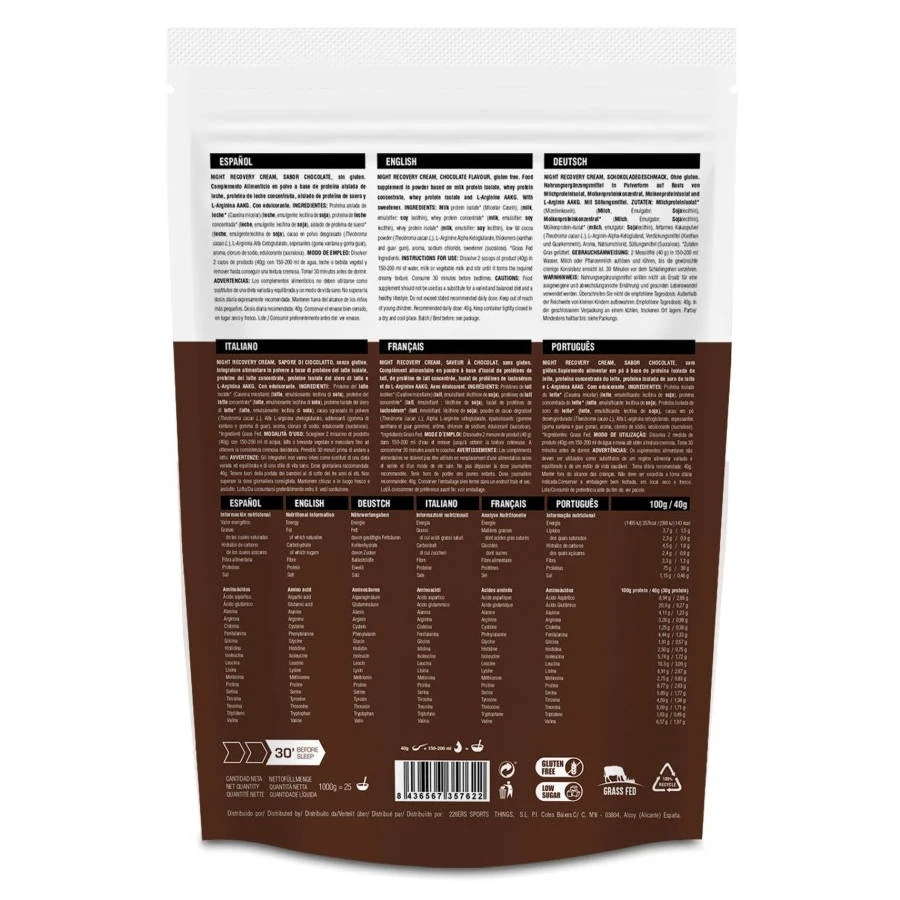 2. 226ers - plic pudra recuperare - Night Recovery Cream 2.0 - ciocolata - 1 kg