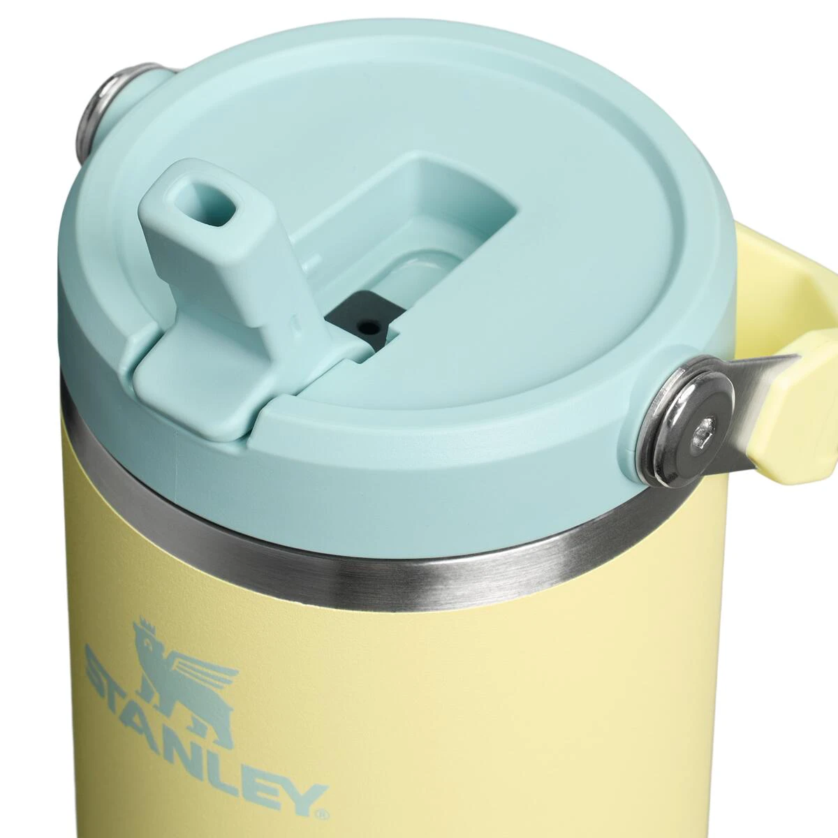 3. Stanley - termos tip sticla cu pai - Iceflow Flip Straw Tumbler 2.0 - galben - 0.89 L