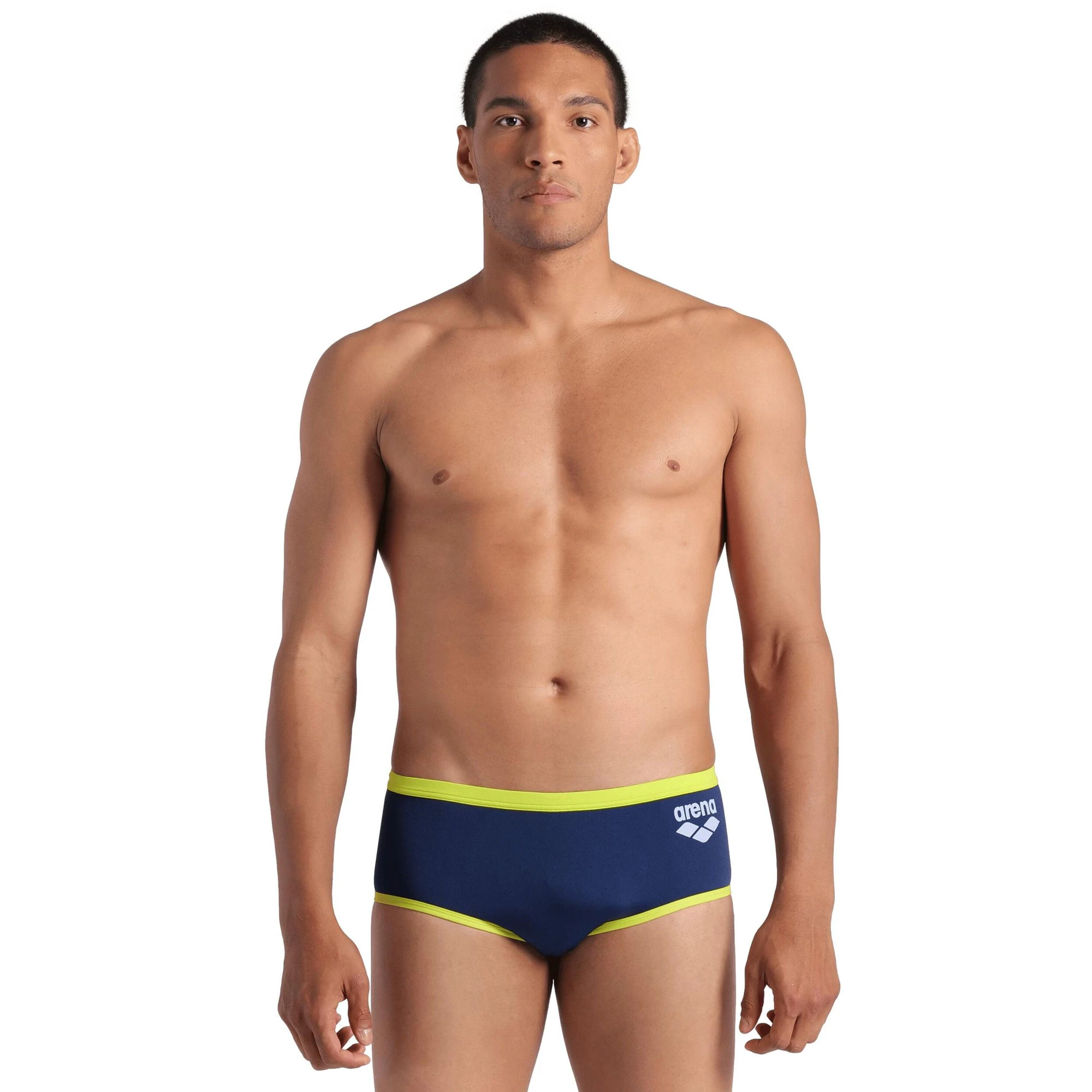 1. Arena - costum inot barbati - slip - One Biglogo LW SH - Navy I Soft Green