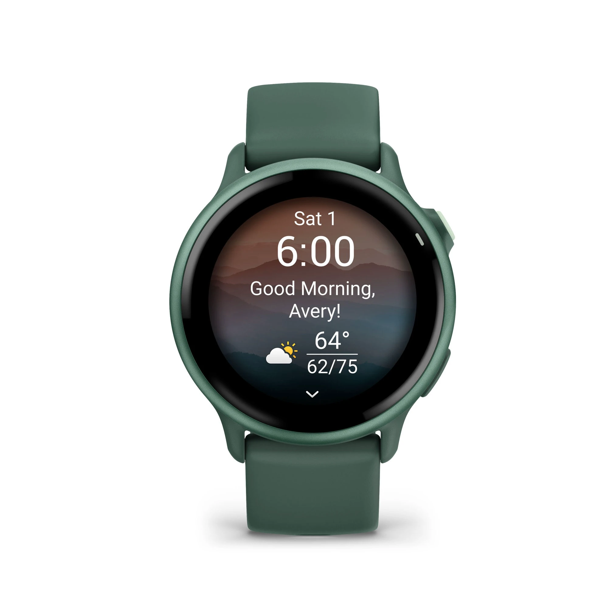 6. Garmin - vivoactive 6 smartwatch cu GPS și AMOLED - ramă și carcasă verde Jasper - bratara din silicon verde Jasper