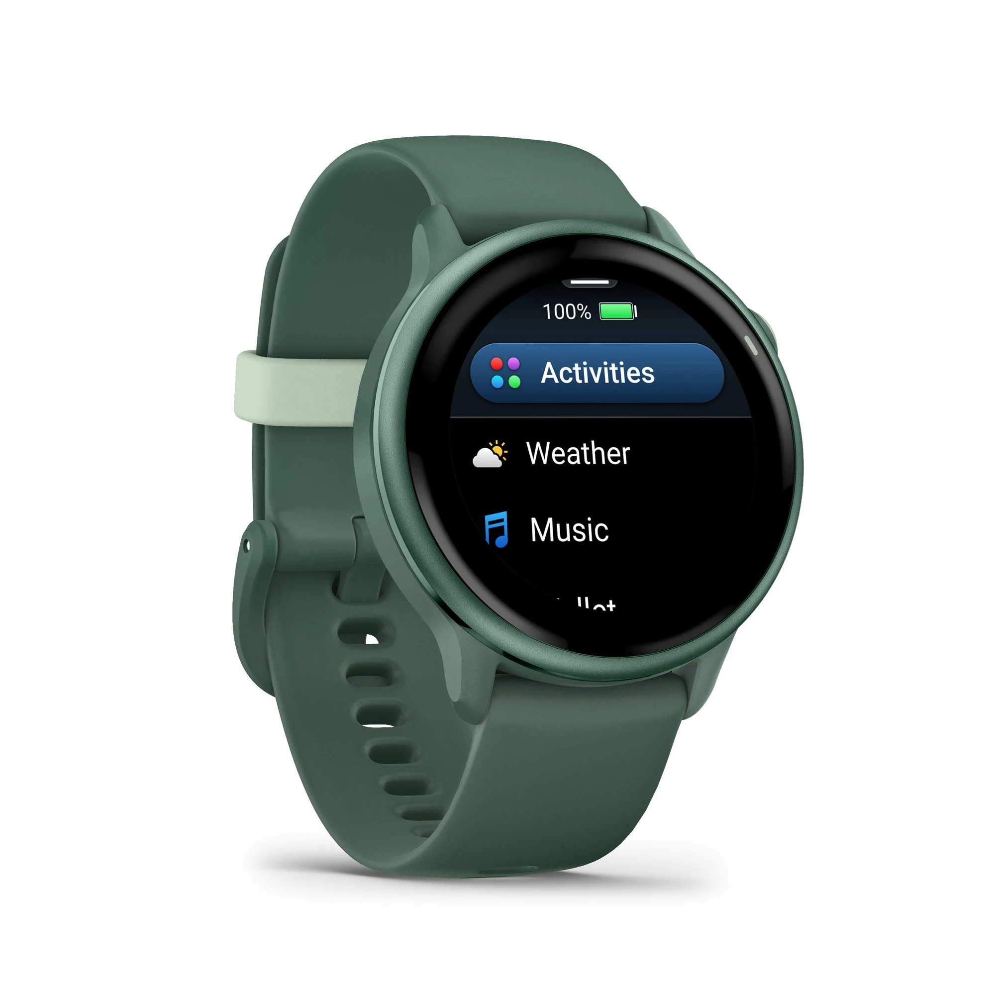 8. Garmin - vivoactive 6 smartwatch cu GPS și AMOLED - ramă și carcasă verde Jasper - bratara din silicon verde Jasper