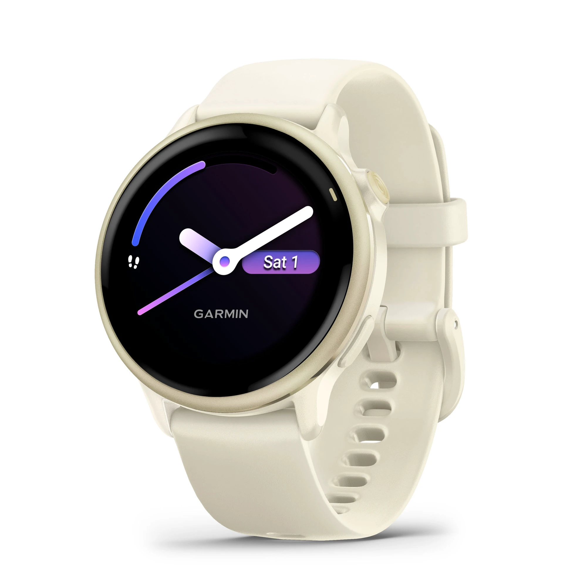 1. Garmin - vivoactive 6 smartwatch cu GPS și AMOLED - ramă lunar gold - carcasă lunar şi bratara din silicon Bone