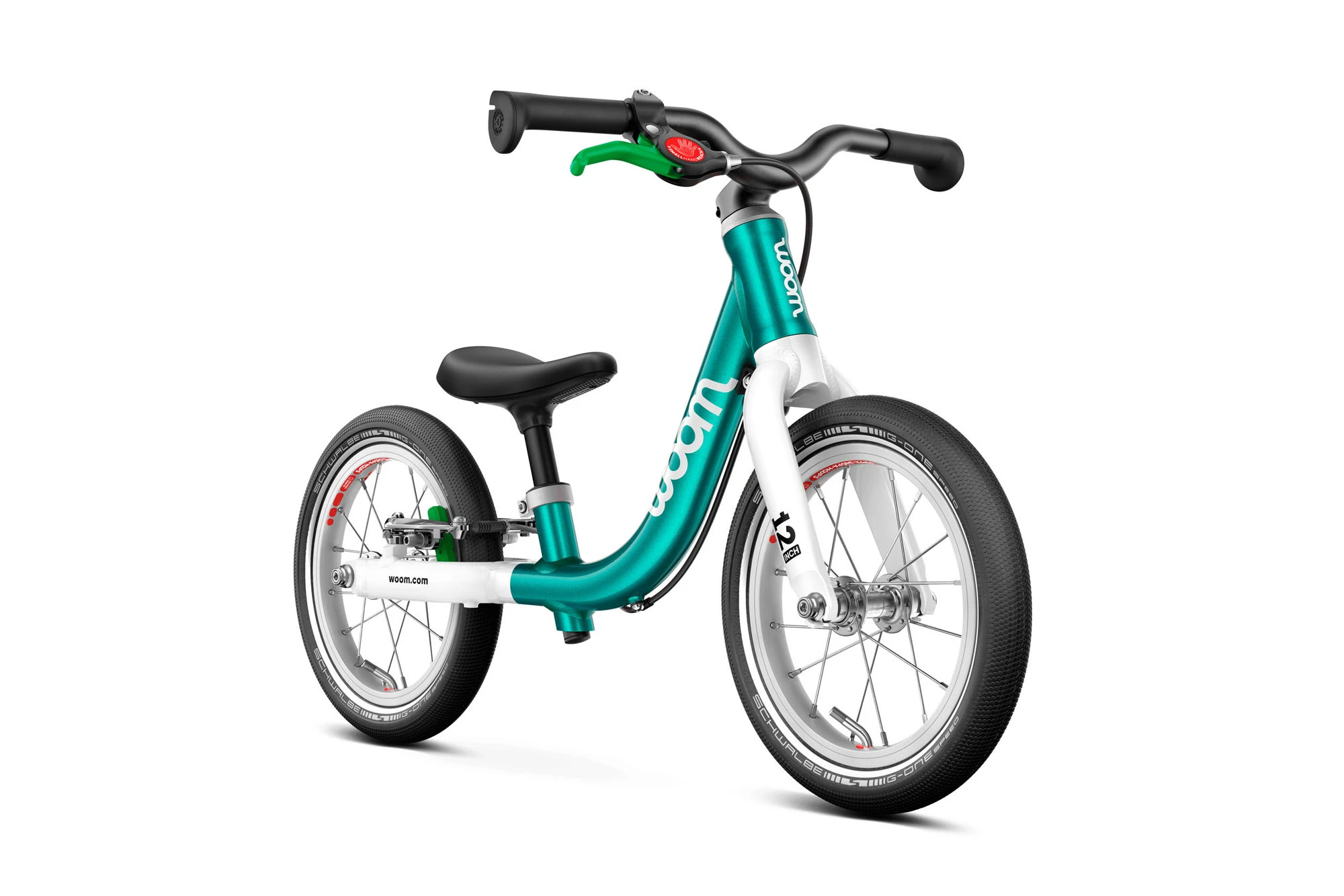 2. Bicicleta copii Woom 1 Go cu roti 12" - albastru Metallic Turquoise Petrol