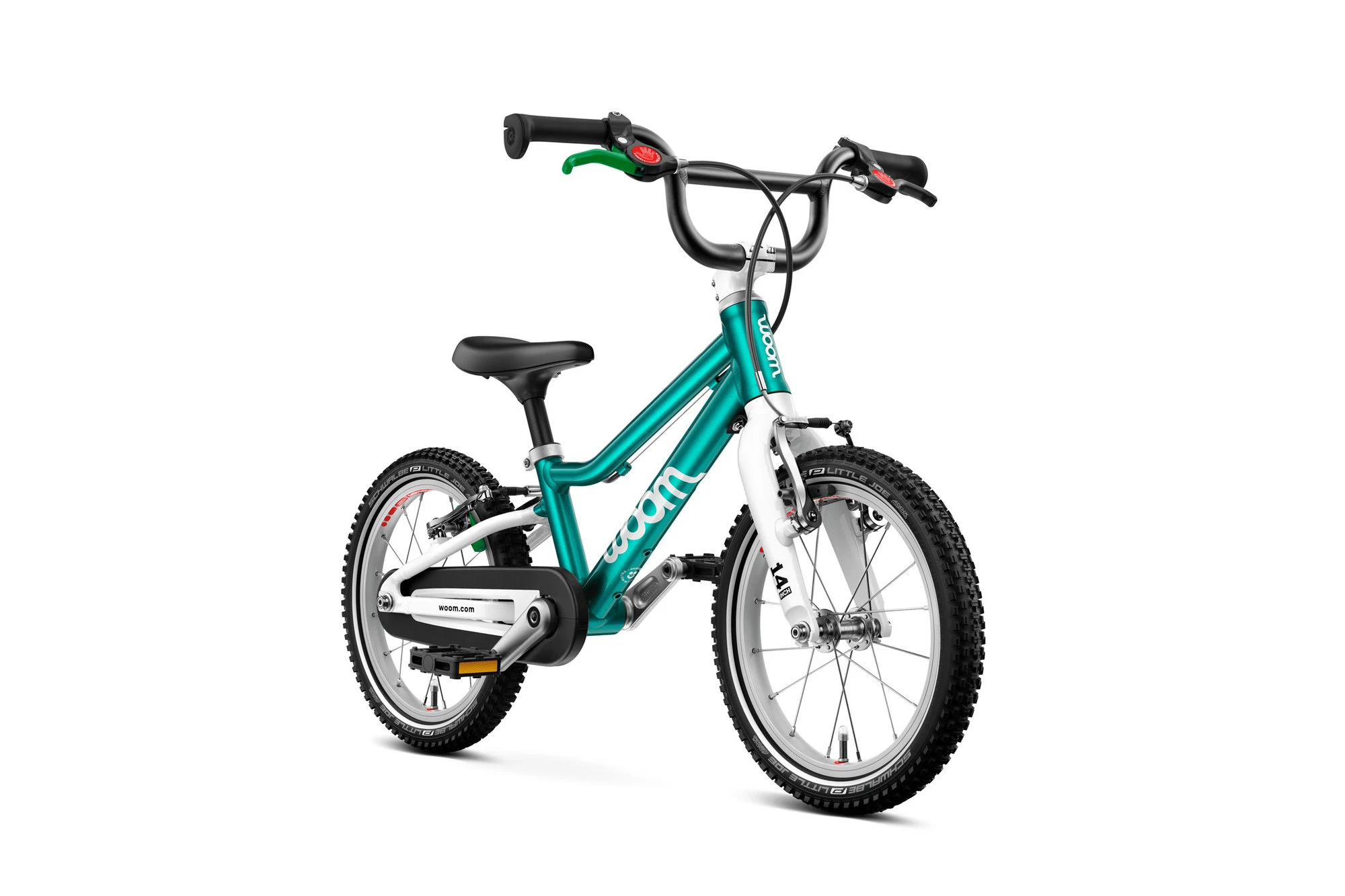 2. Bicicleta copii Woom 2 Go cu roti 14" verde Metallic Turquoise Petrol