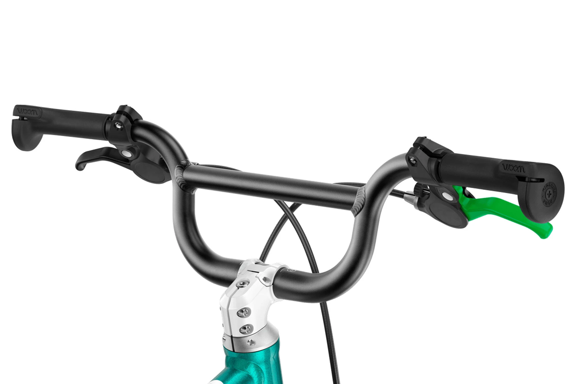 3. Bicicleta copii Woom 2 Go cu roti 14" verde Metallic Turquoise Petrol