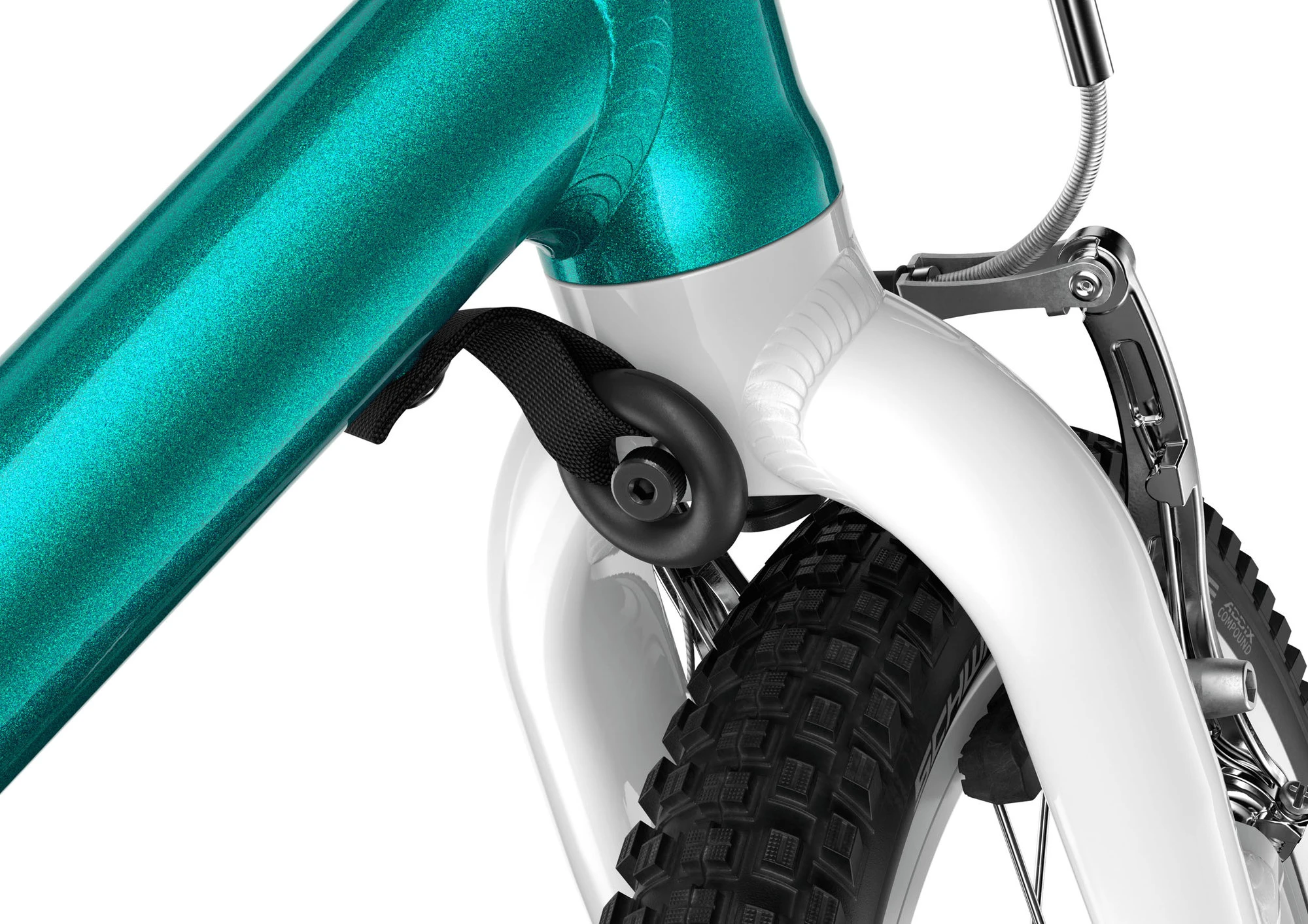 5. Bicicleta copii Woom 2 Go cu roti 14" verde Metallic Turquoise Petrol