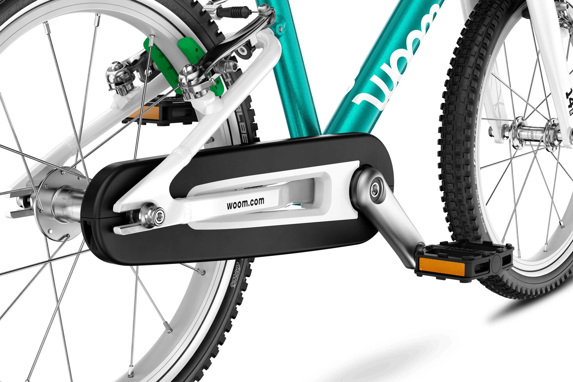 7. Bicicleta copii Woom 2 Go cu roti 14" verde Metallic Turquoise Petrol