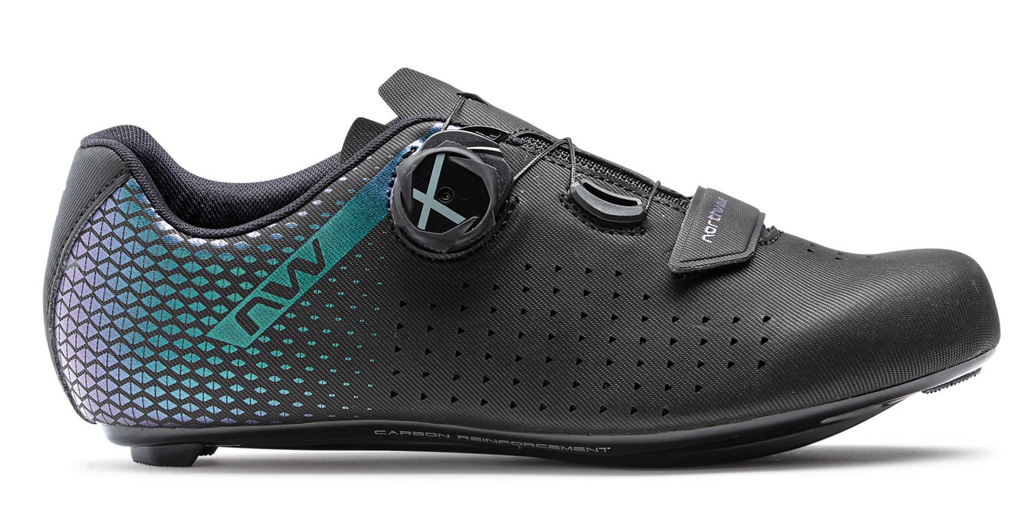 1. Northwave - pantofi ciclism sosea - Core Plus 2 WMN - Black | Iridescent