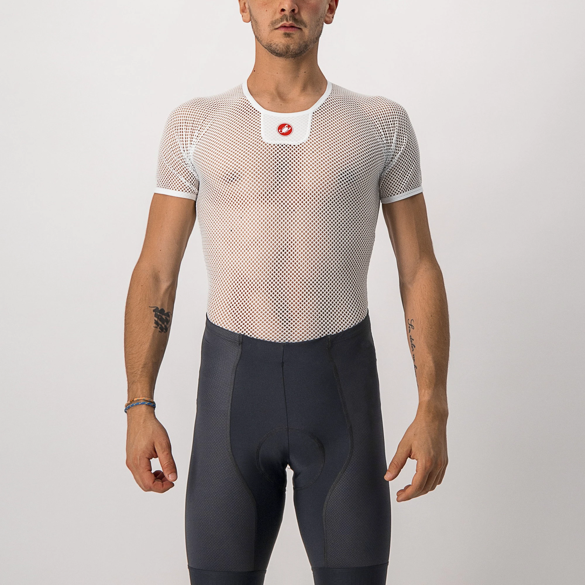 1. Castelli - bluza de corp cu maneca scurta - Core Mesh 3 SS - 20-30 gr C - alb