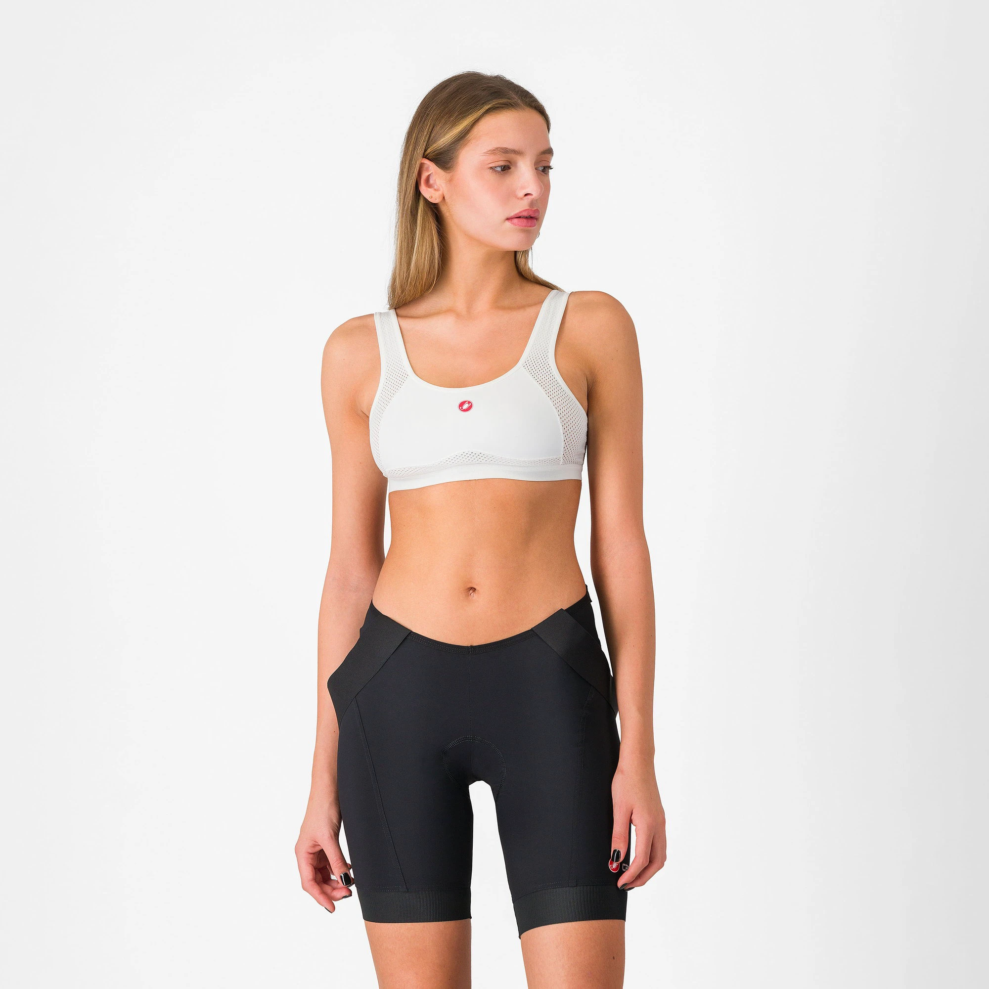 1. Bustieră ciclism Castelli Rosso Corsa Bra - albă | ultraușoară
