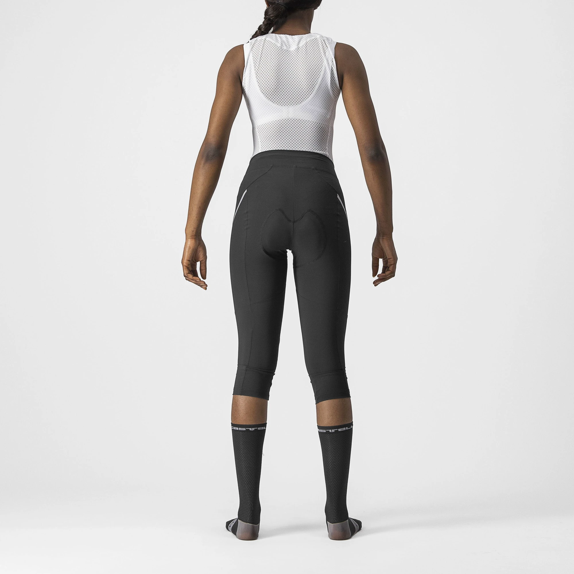2. Castelli - pantaloni ciclism 3/4 cu bretele - Velocissima 3 Knicker - negru | argintiu