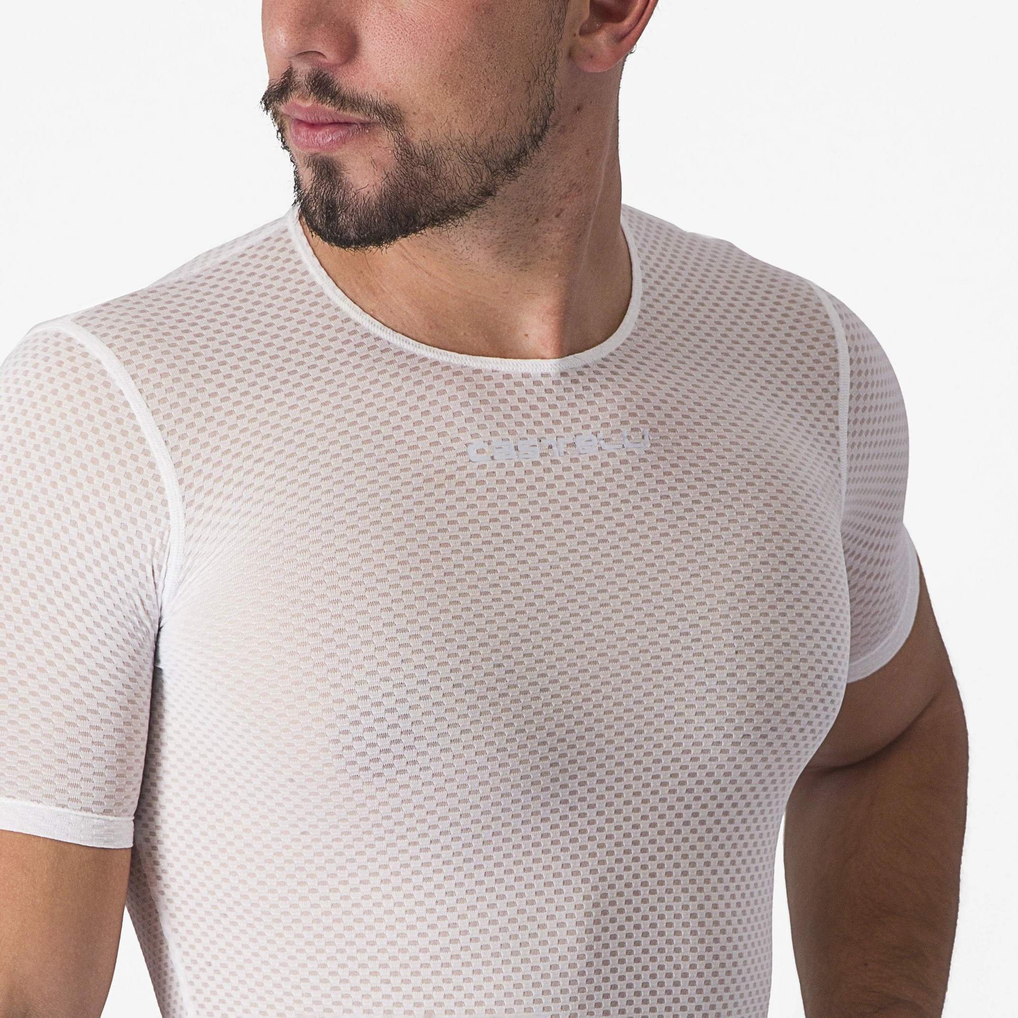 5. Castelli - bluza de corp cu maneca scurta - Pro Mesh 2.0 Short Sleeve - 15-28 gr C - alb
