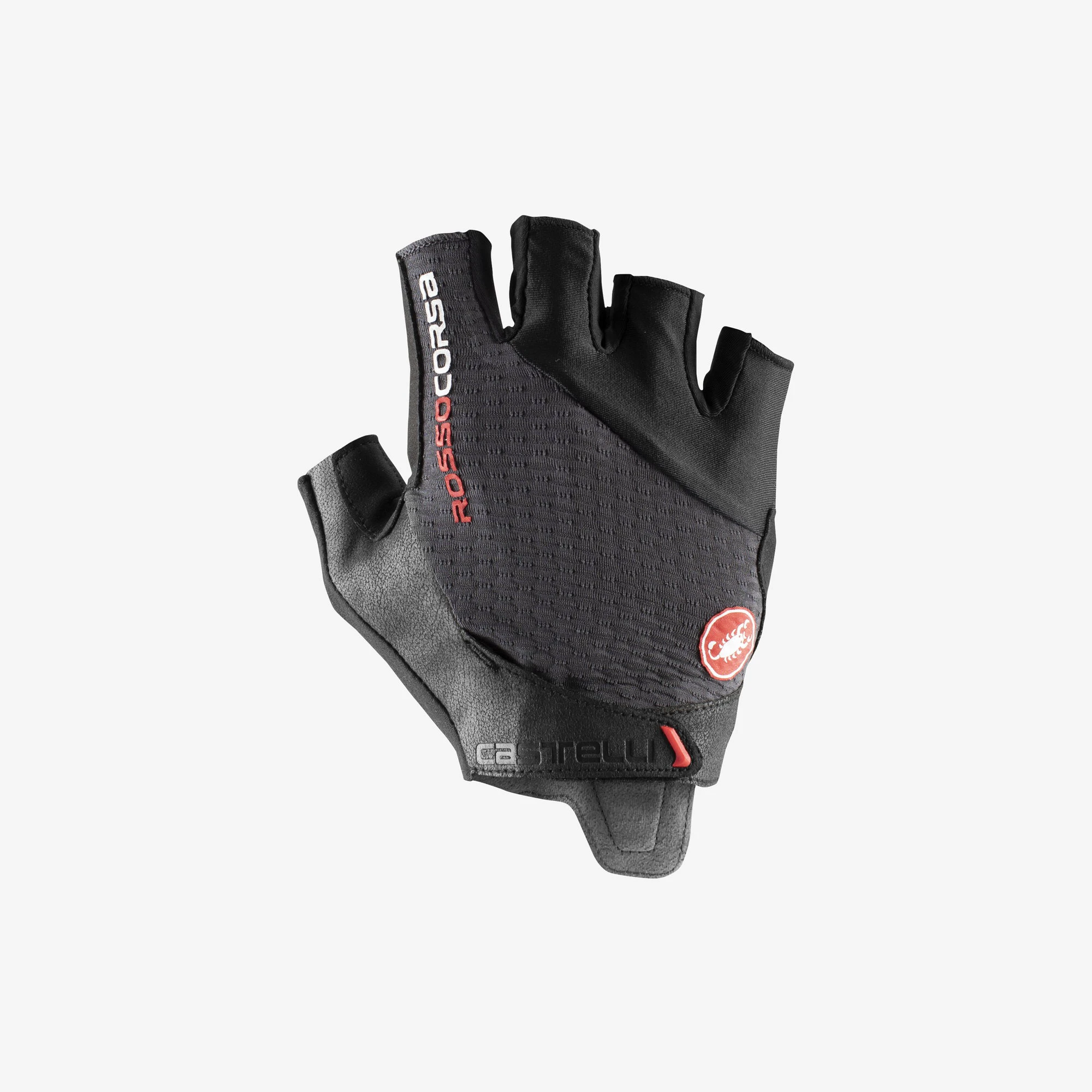 Castelli - manusi ciclism degete scurte - Rosso Corsa Pro V Glove - gri inchis - 63752