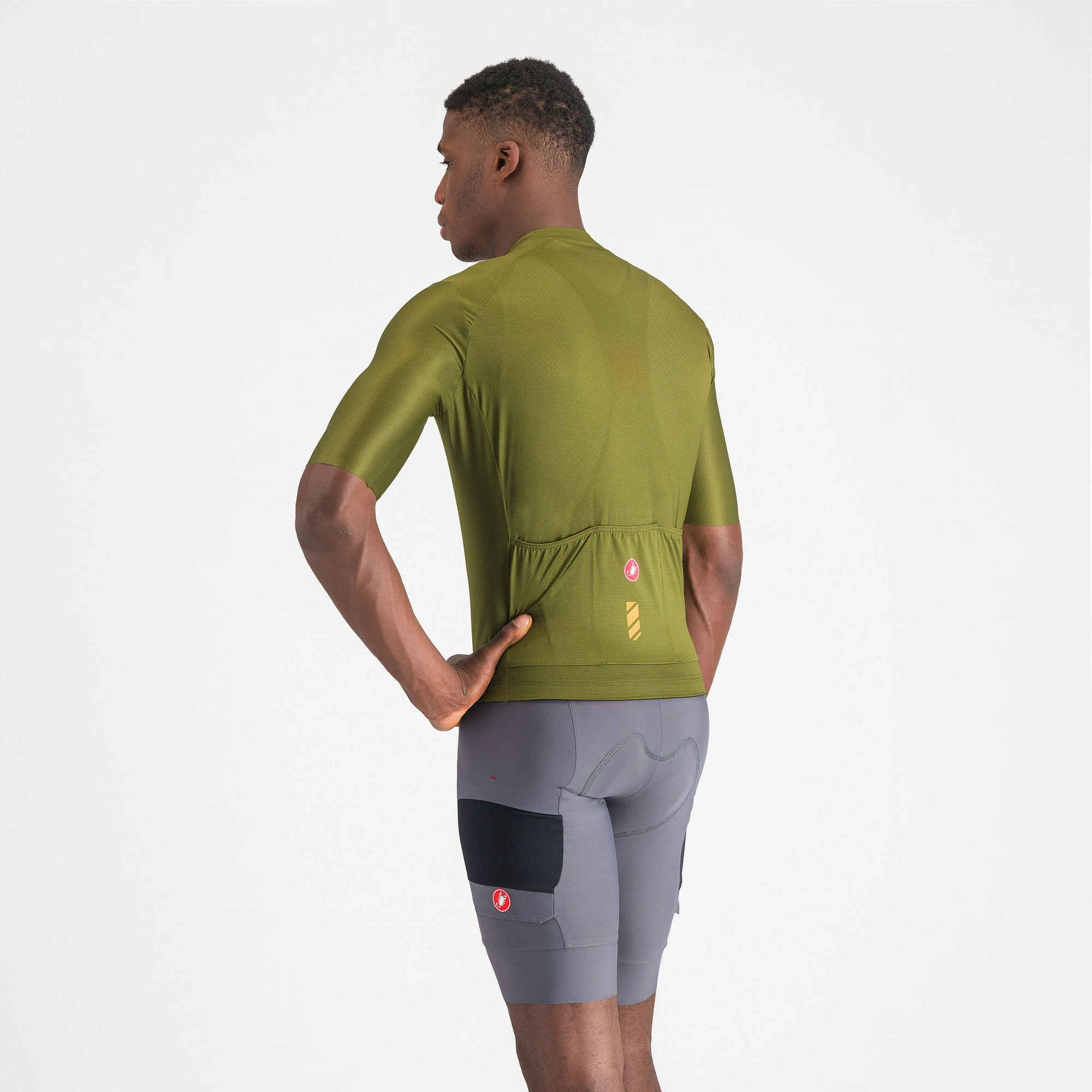 2. Castelli - pantaloni ciclism scurti cu bretele - Unlimited Cargo Bibshort - 15-35 gr C - gri inchis Smokey