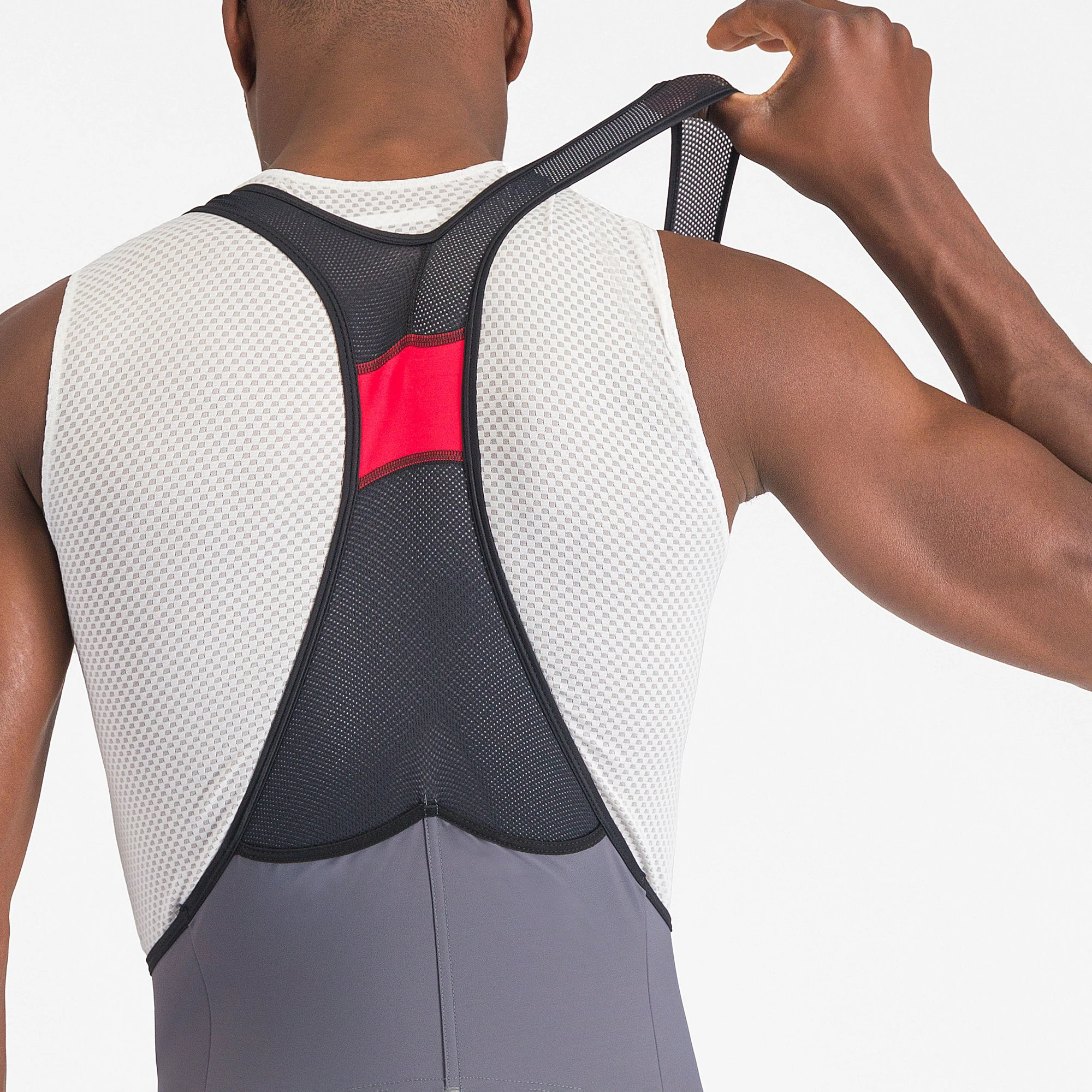 4. Castelli - pantaloni ciclism scurti cu bretele - Unlimited Cargo Bibshort - 15-35 gr C - gri inchis Smokey