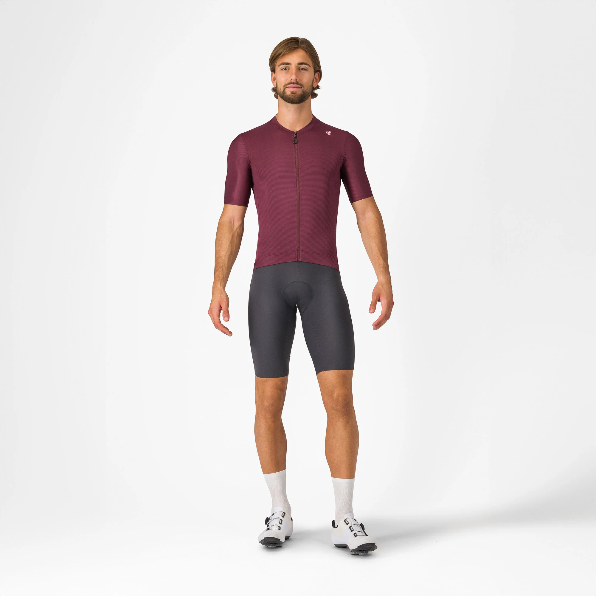 6. Castelli - tricou ciclism maneca scurta tailored fit - Espresso Jersey - 18-35 gr C - bordo | argintiu