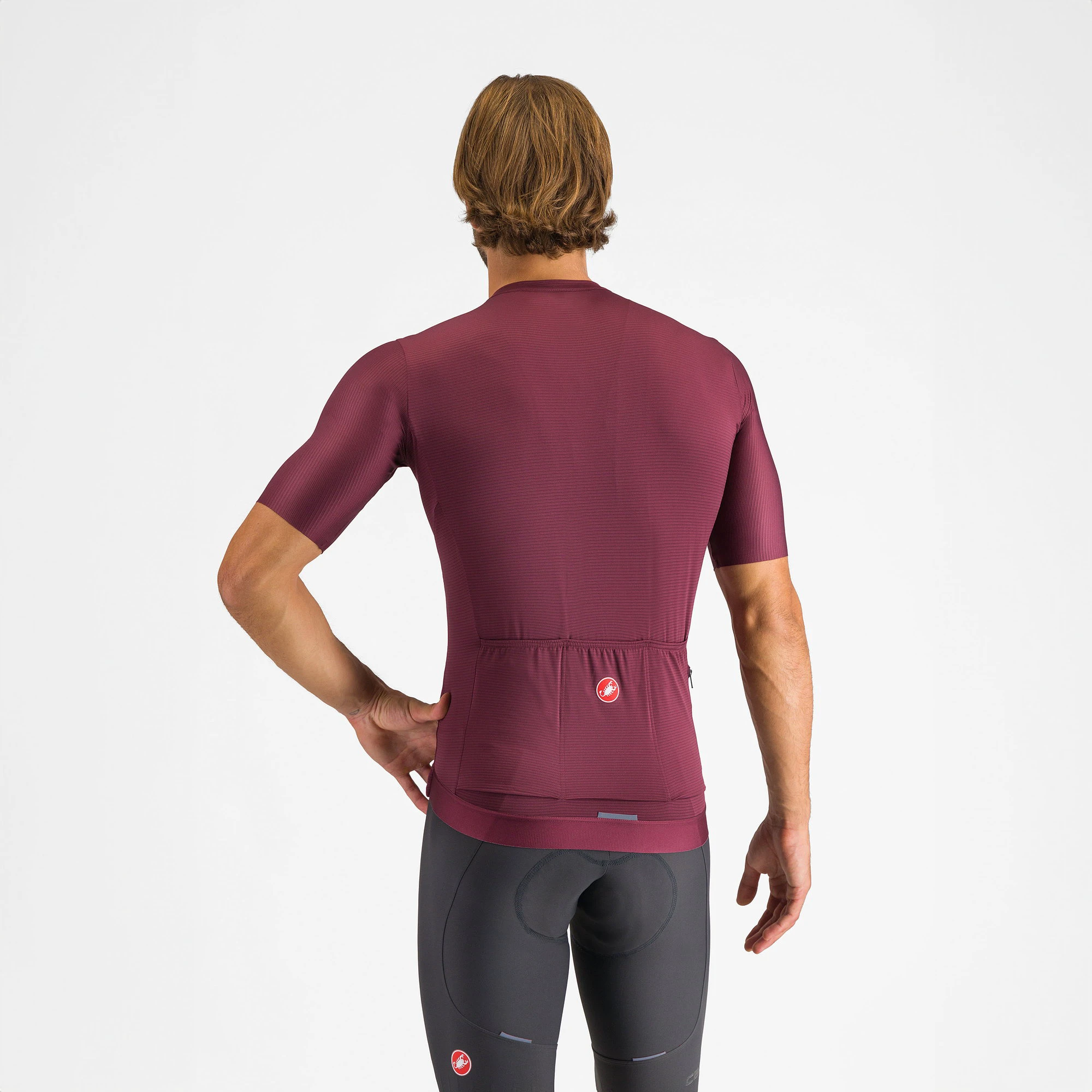 2. Castelli - tricou ciclism maneca scurta tailored fit - Espresso Jersey - 18-35 gr C - bordo | argintiu