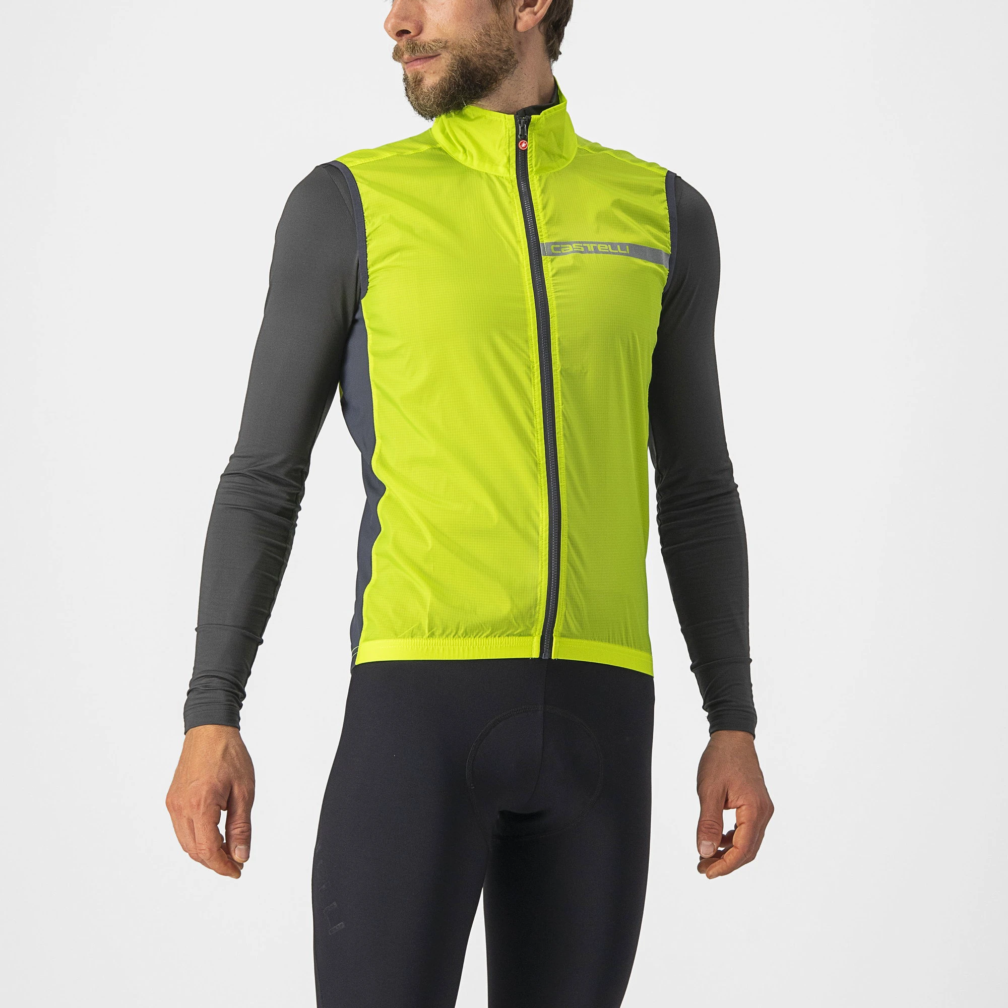 1. Castelli - vesta ciclism - Squadra Stretch Vest - lime | gri inchis