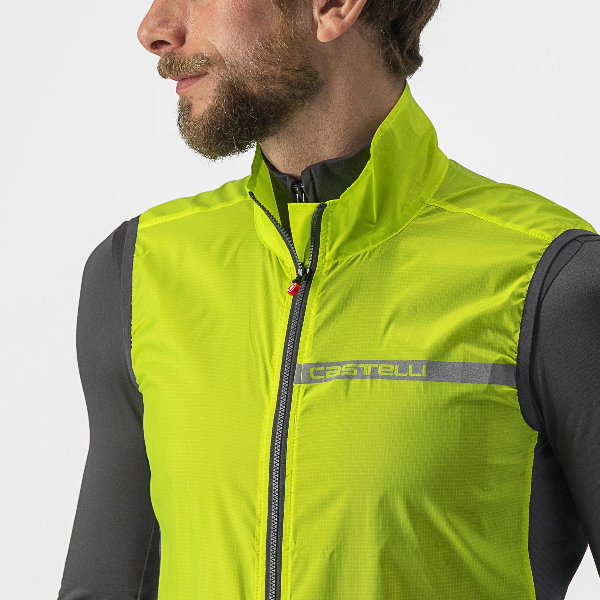 4. Castelli - vesta ciclism - Squadra Stretch Vest - lime | gri inchis