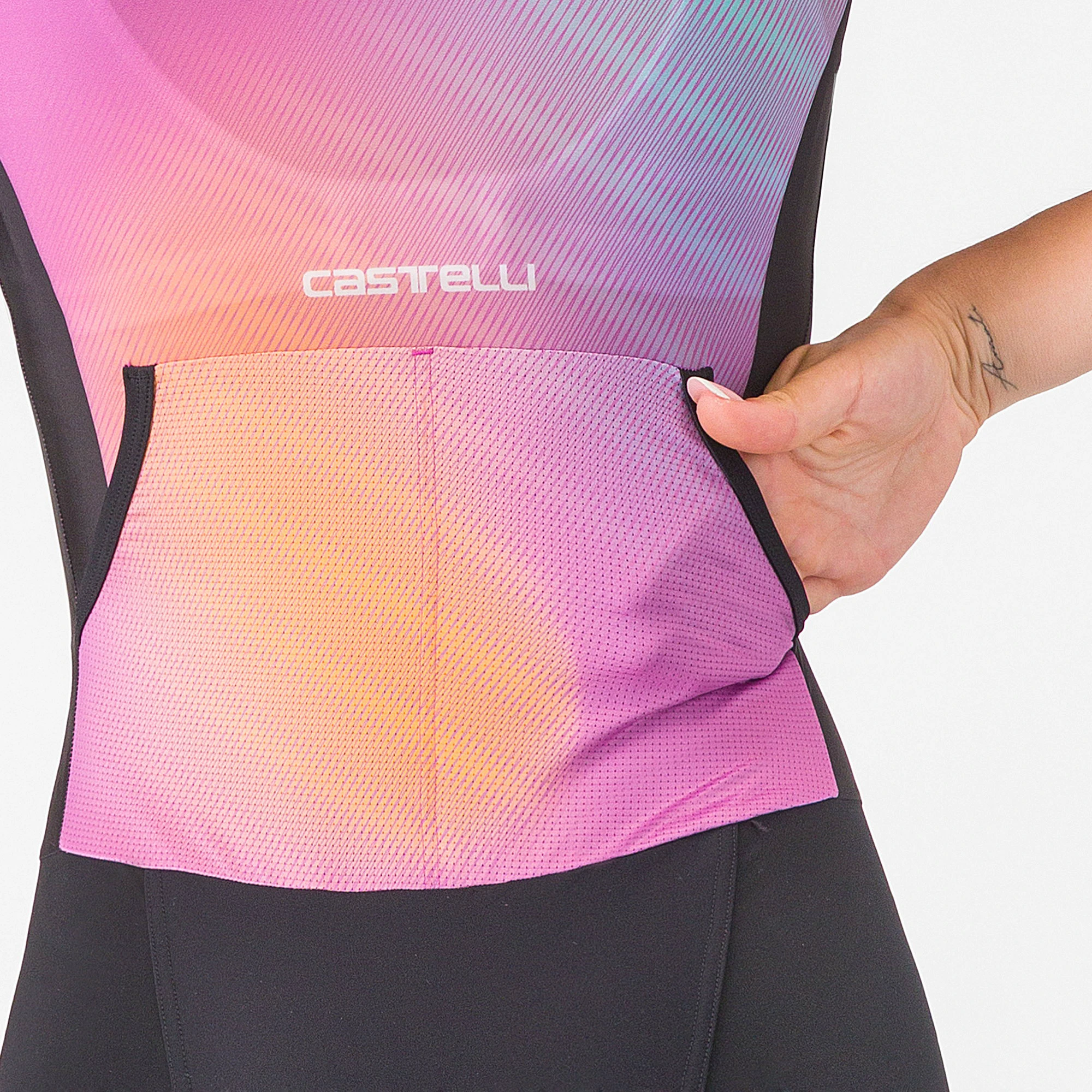 4. Castelli - costum triatlon cu maneca scurta - PR 2 W Speed Suit - negru | portocaliu