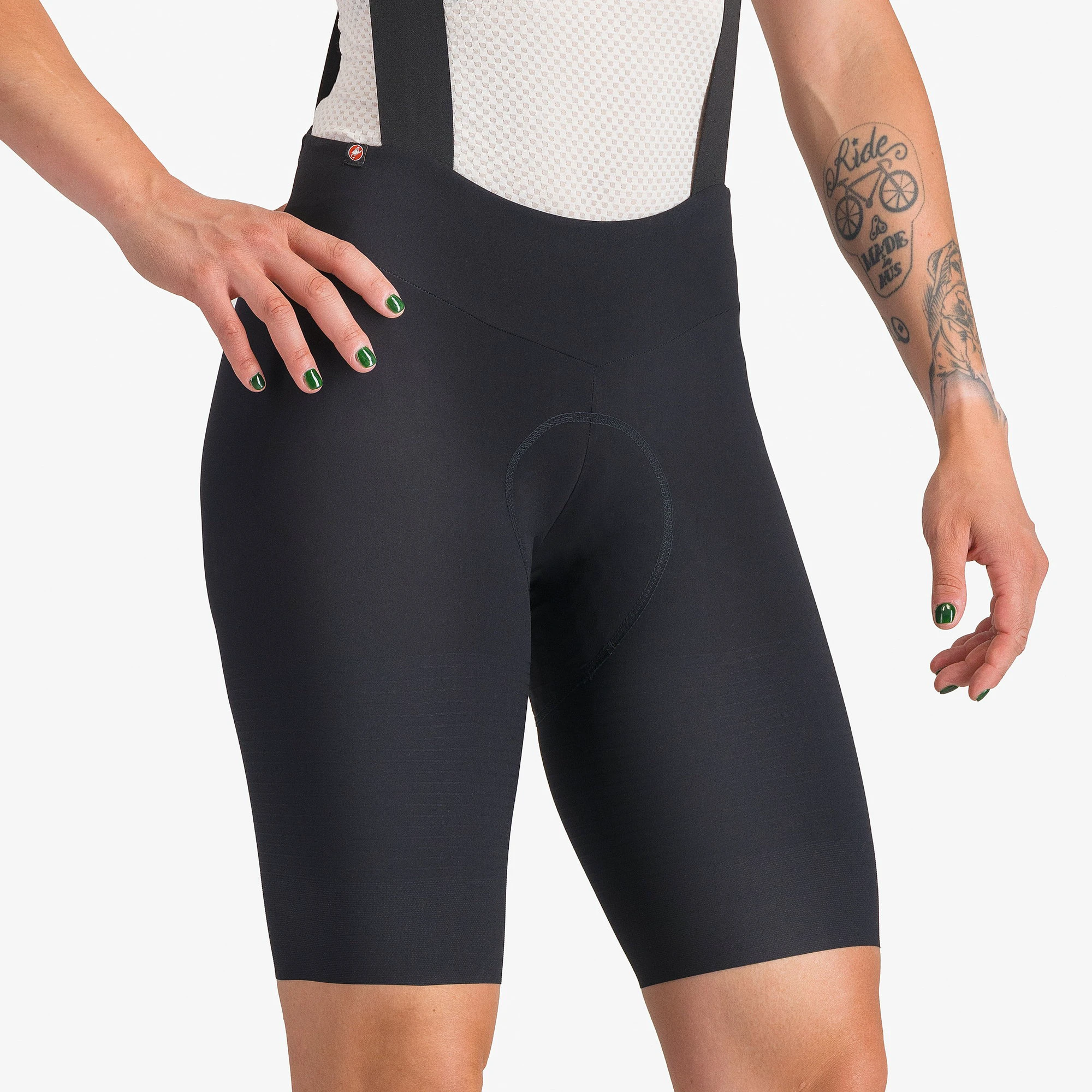 3. Castelli - pantaloni ciclism scurti cu bretele - Premio Evo W Dt Bibshort - 16-35 gr C - negru