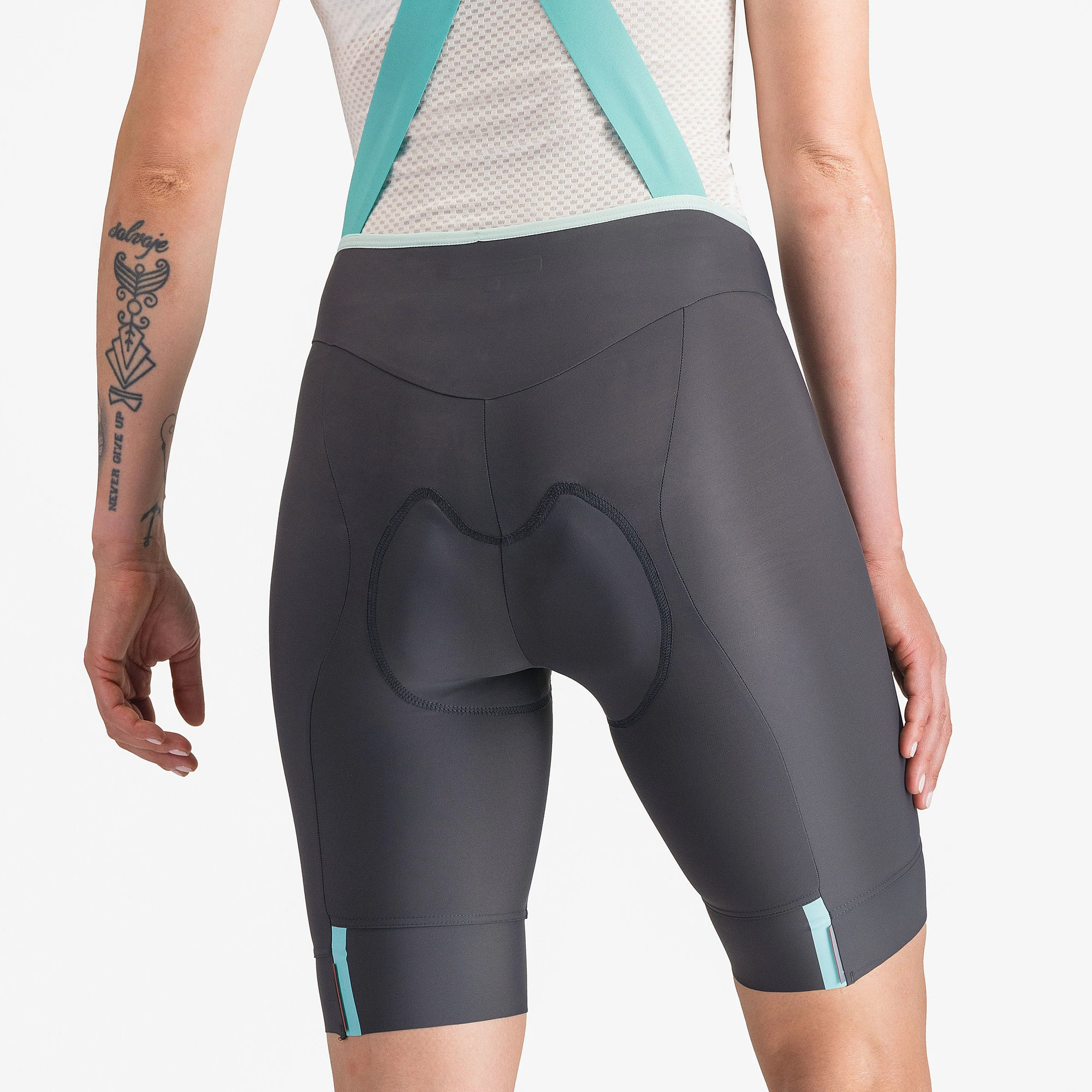5. Castelli - pantaloni ciclism scurti cu bretele - Prima 2 Dt Bibshort - 16-35 gr C - gri inchis | albastru