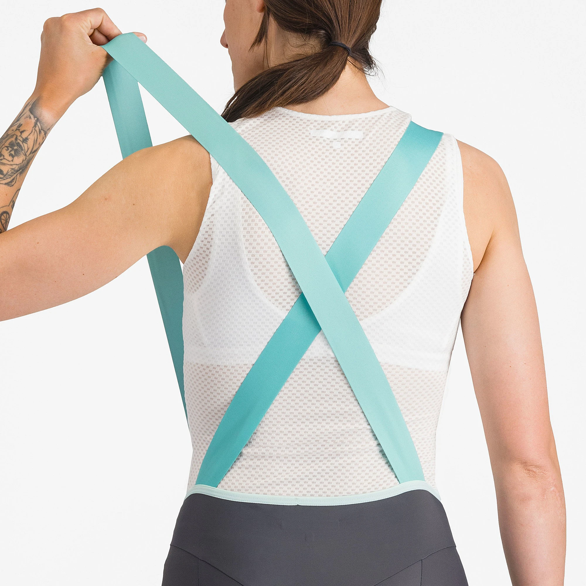 4. Castelli - pantaloni ciclism scurti cu bretele - Prima 2 Dt Bibshort - 16-35 gr C - gri inchis | albastru