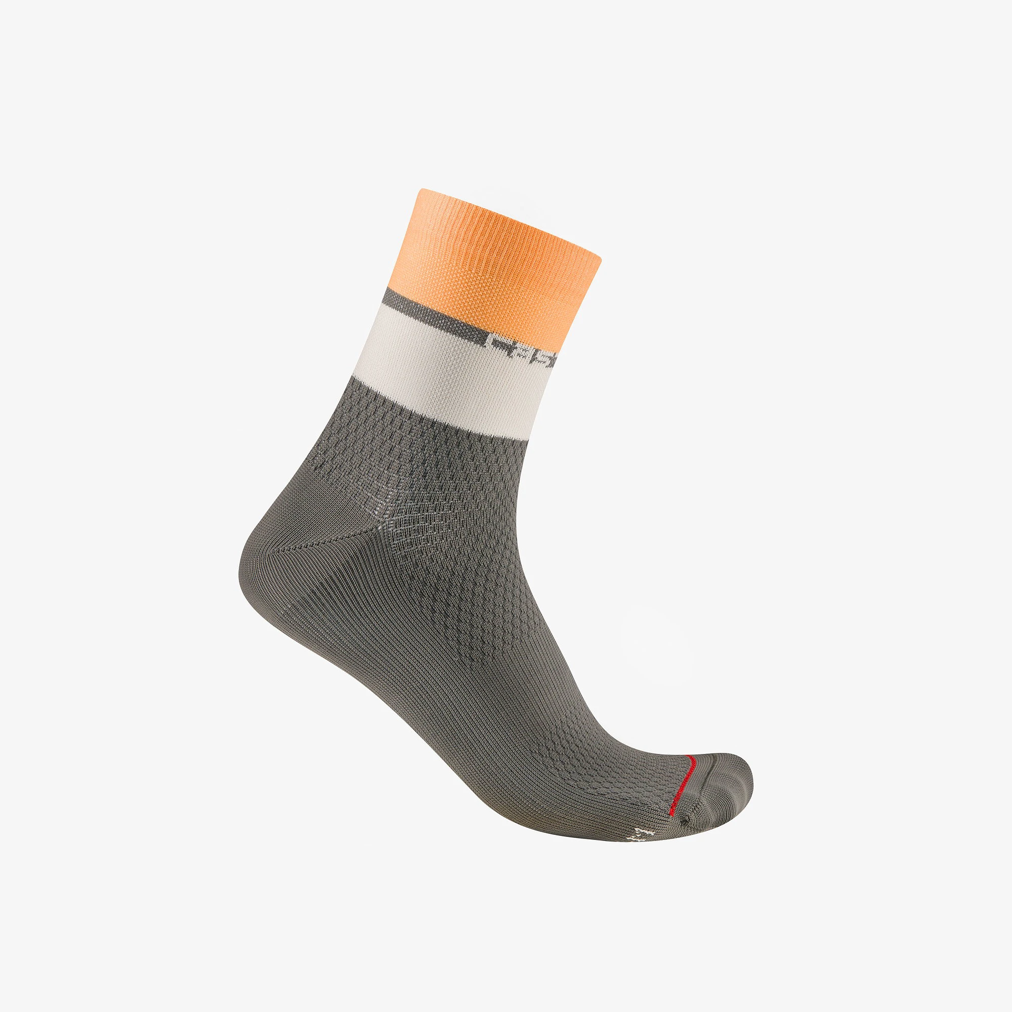 1. Castelli - sosete ciclism - Elegante 12 Sock - gri | portocaliu