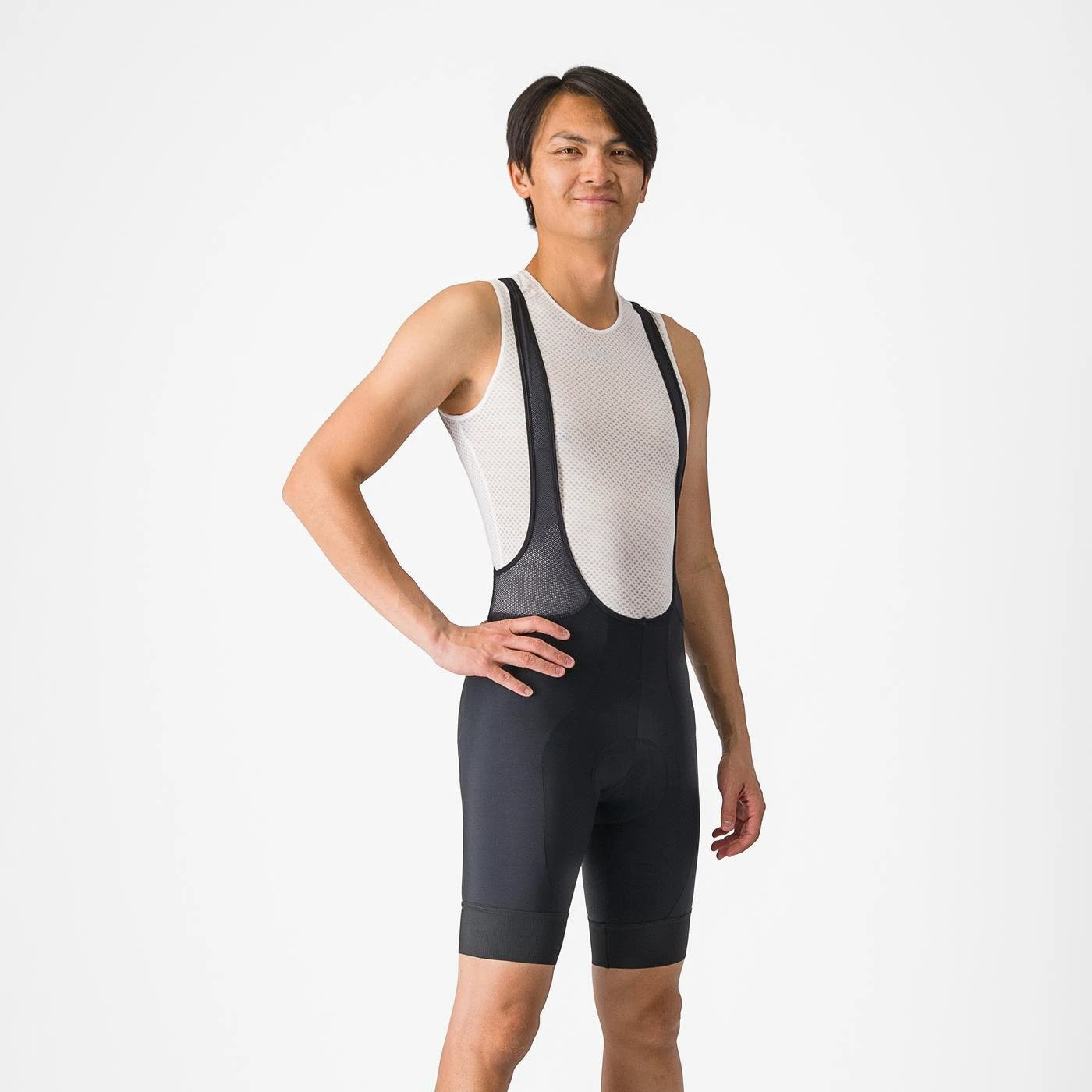 Castelli - pantaloni ciclism scurti cu bretele - Entrata 2 Bibshort - 15-35 gr C - negru - 63578