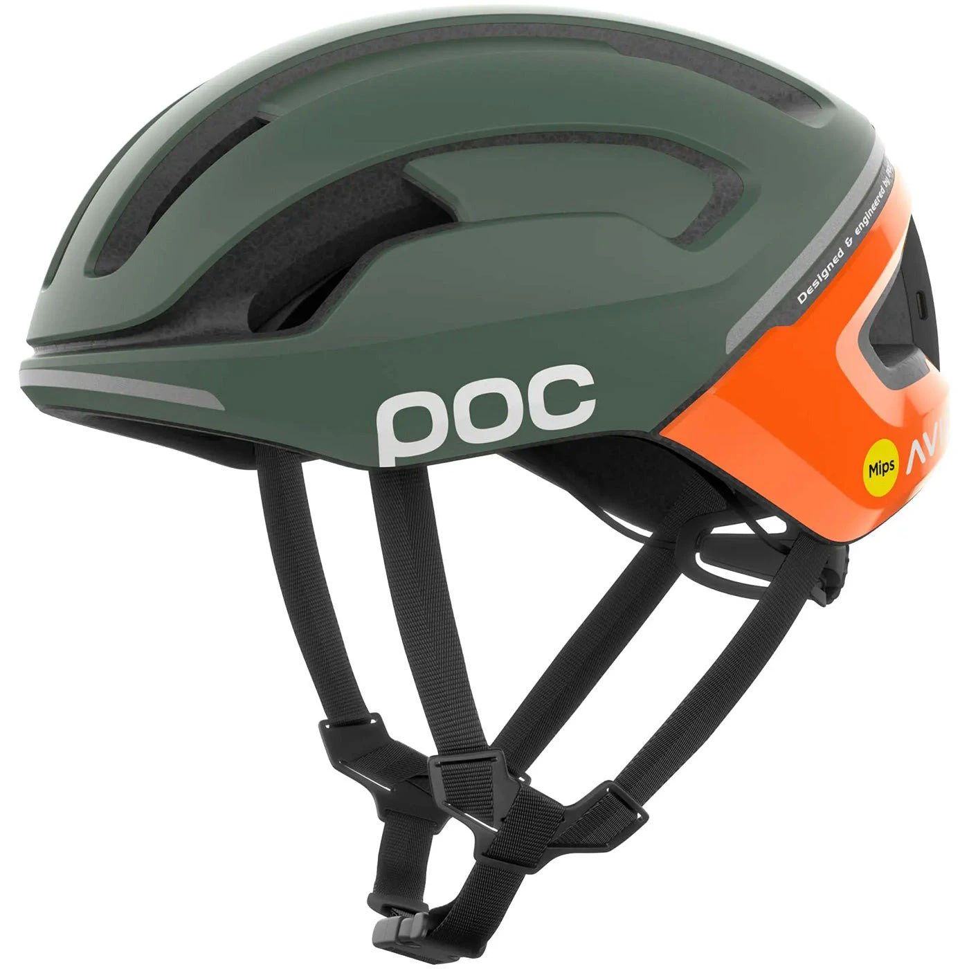 1. POC - casca ciclism - Omne Beacon Mips - Fluorescent Orange AVIP I Epidote Green Matt